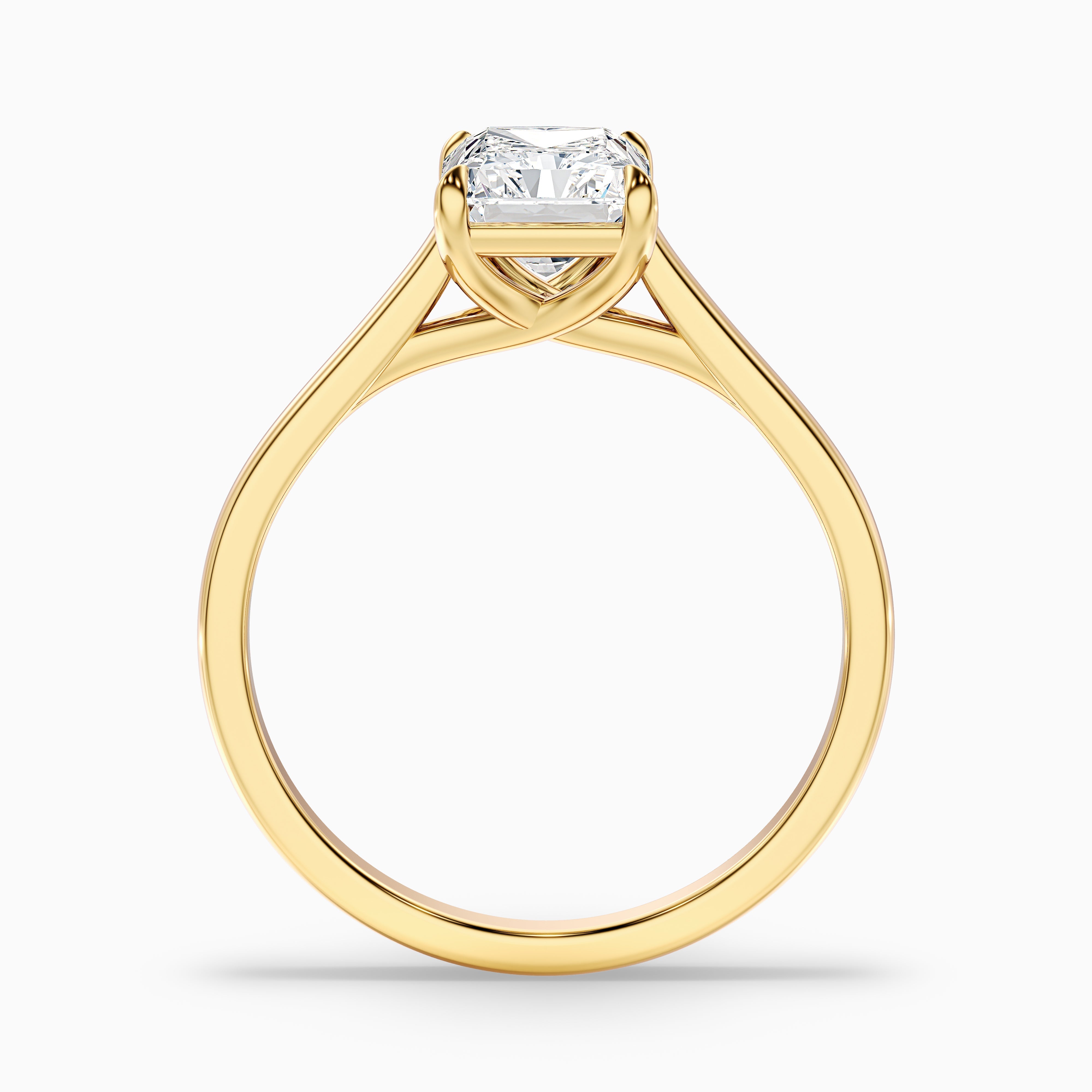 Adel 7 Carat Radiant Cut Solitaire Moissanite Engagement Ring in 14k Yellow Gold