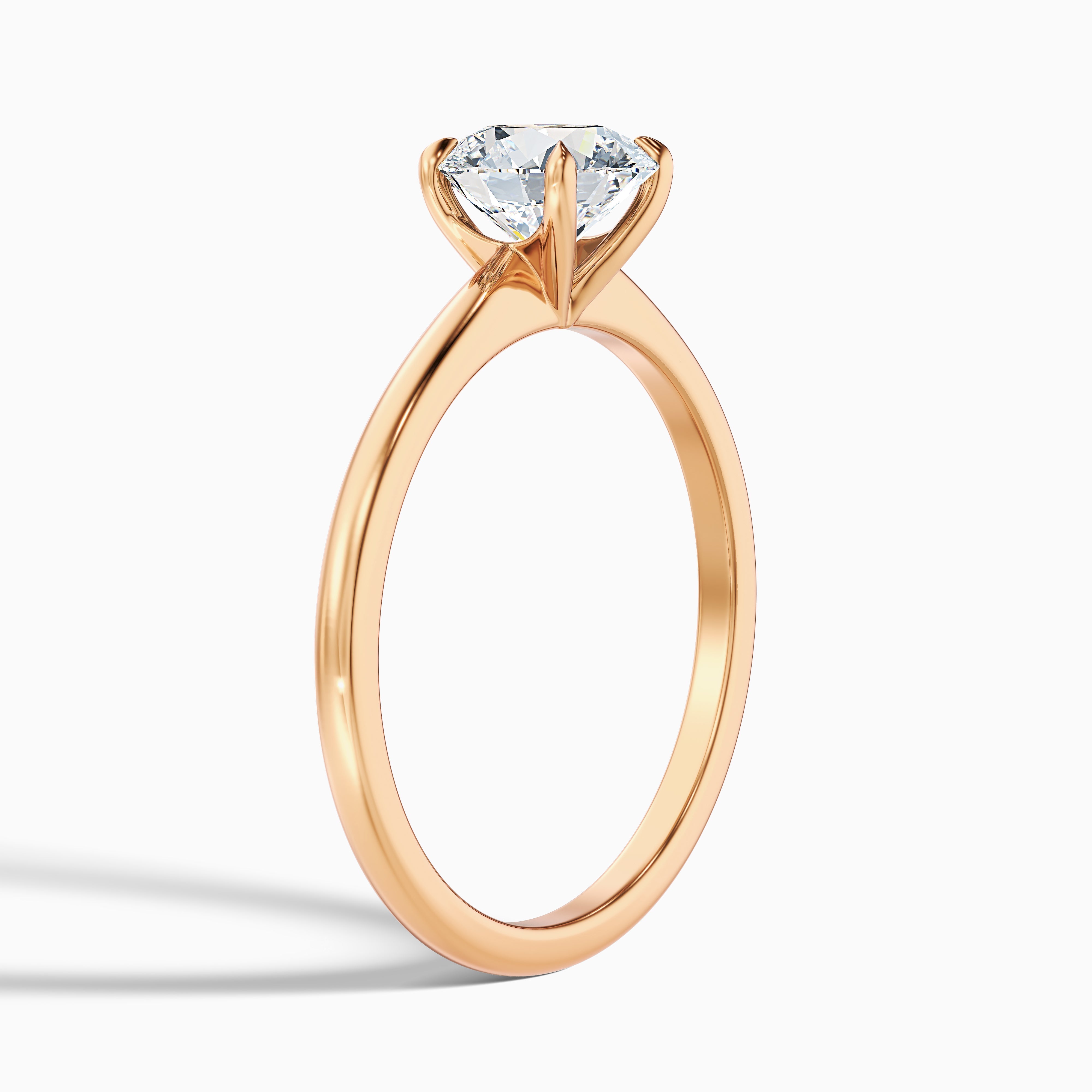 Zoey 1 Carat Round Solitaire Moissanite Engagement Ring in Platinum