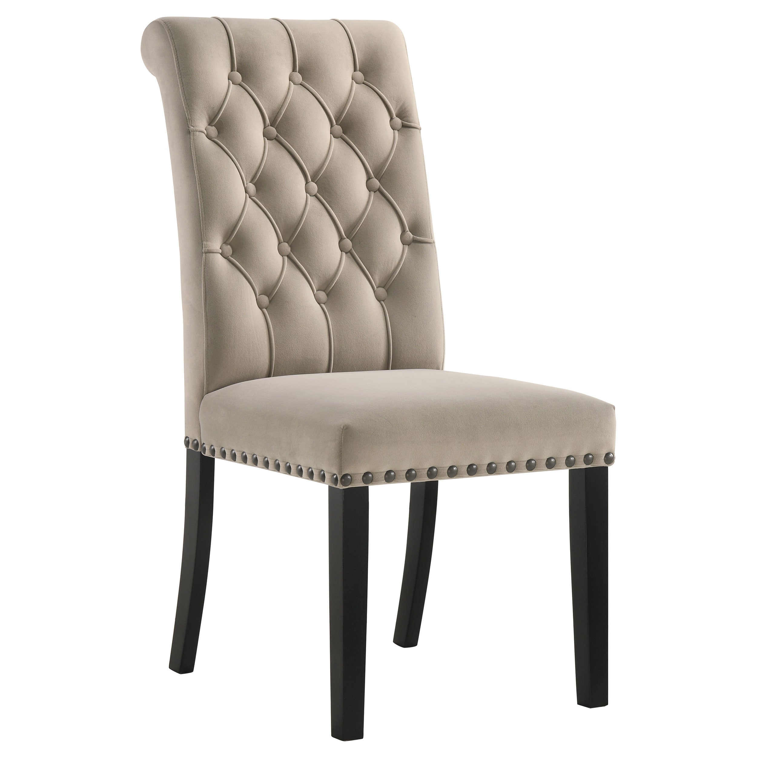 Alana Velvet Upholstered Dining Side Chair Sand (Set of 2)