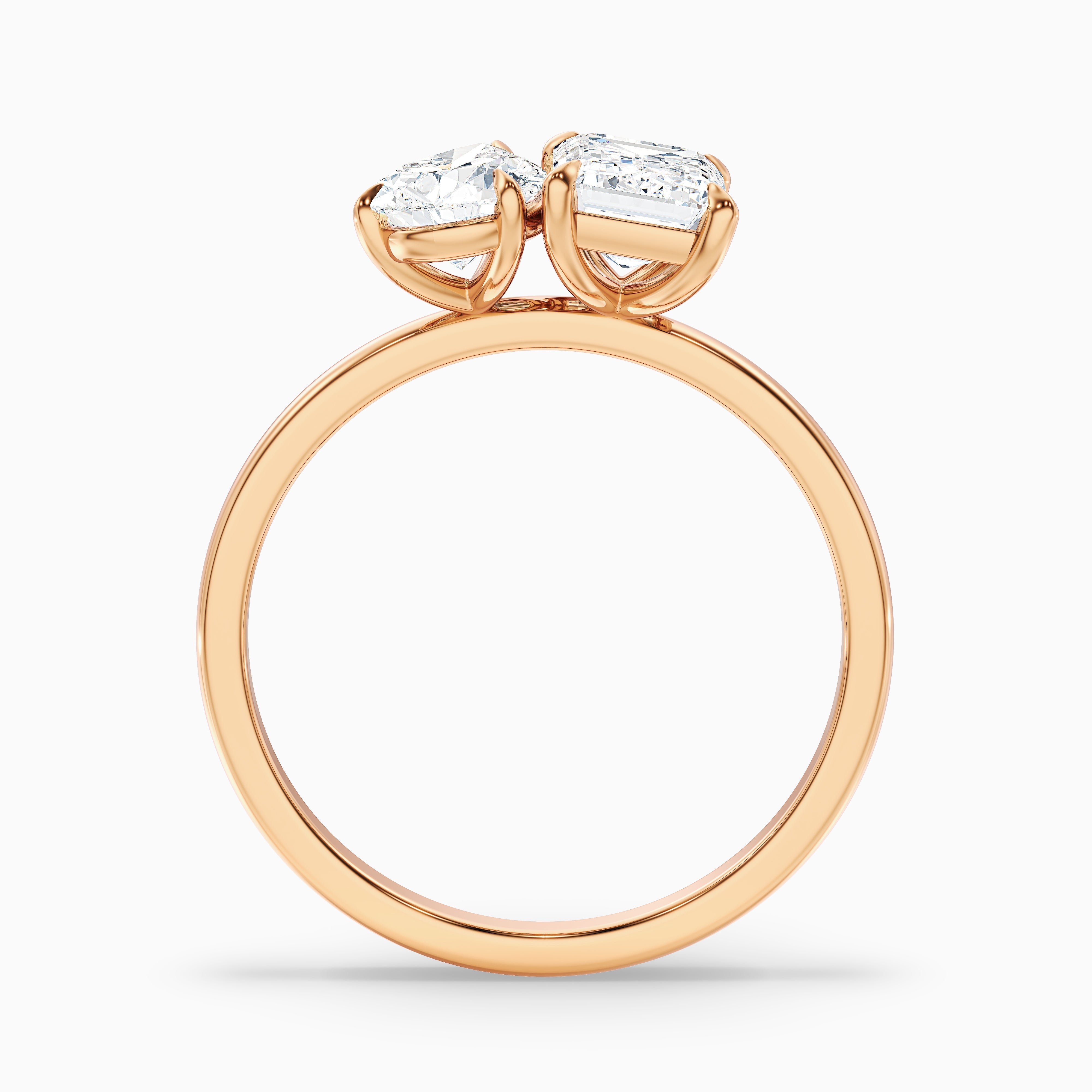 Zoey Toi Et Moi Engagement Ring in Platinum With Pear and Emerald Two Stone Lab Grown Diamond (4.5 Ct. Tw.)