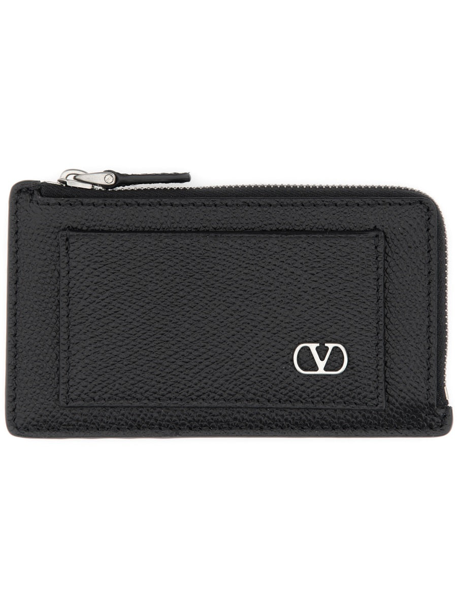 Valentino Garavani Men "Vlogo Signature" Leather Coin Purse