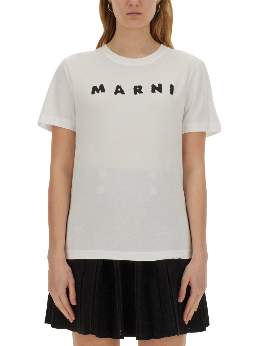 Marni Women Cotton T-Shirt With Logo