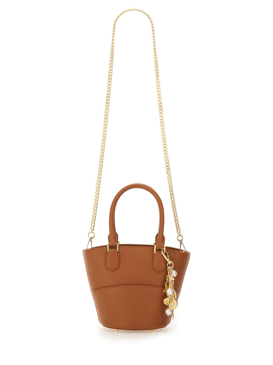 Self-Portrait Women Leather Tote Bag With Charm