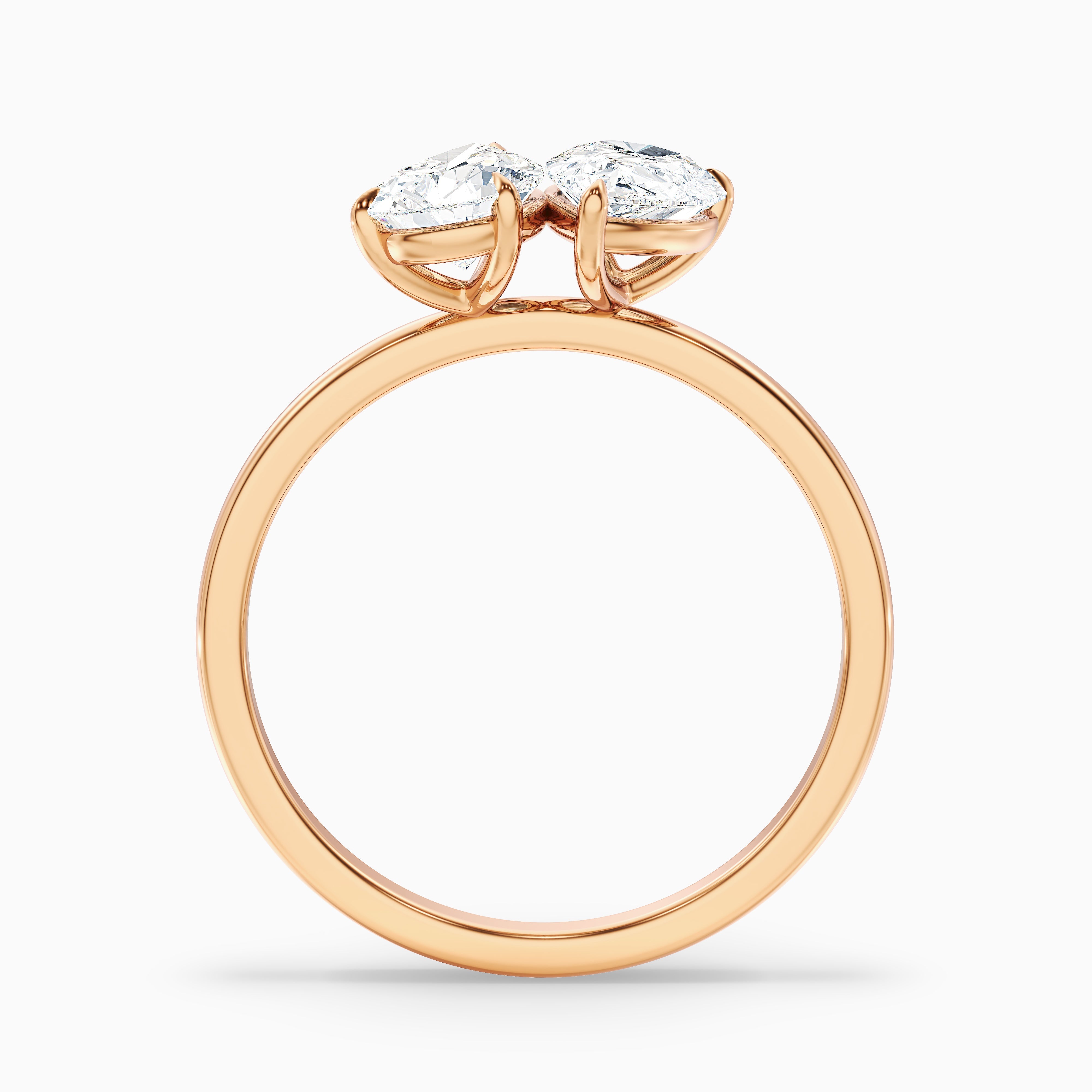 Georgia Toi Et Moi Ring in 10k Rose Gold With Both Pear Two Stone Lab Grown Diamond (5 Ct. Tw.)