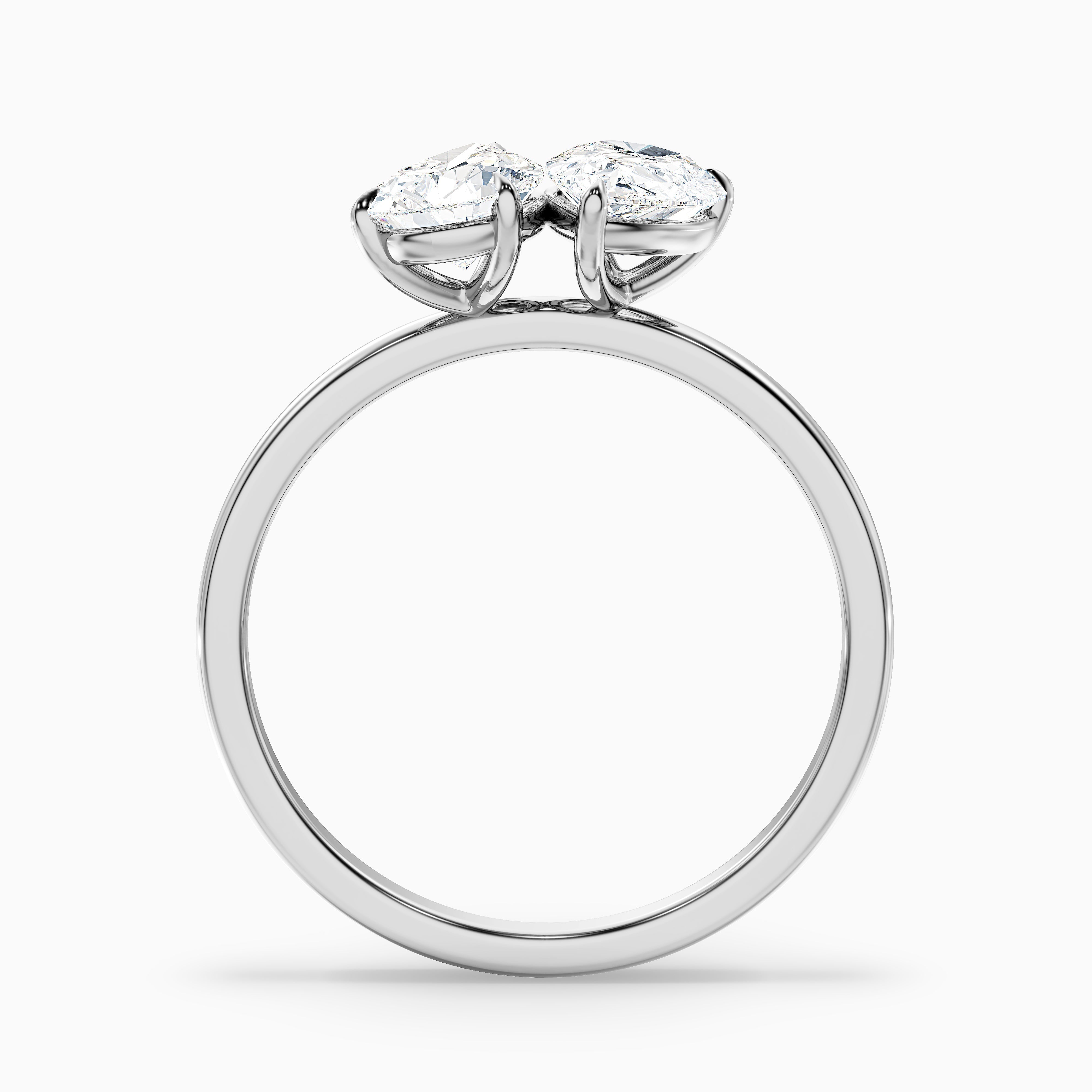 Georgia Toi Et Moi Ring in 18k Rose Gold With Both Pear Two Stone Lab Grown Diamond (3.5 Ct. Tw.)