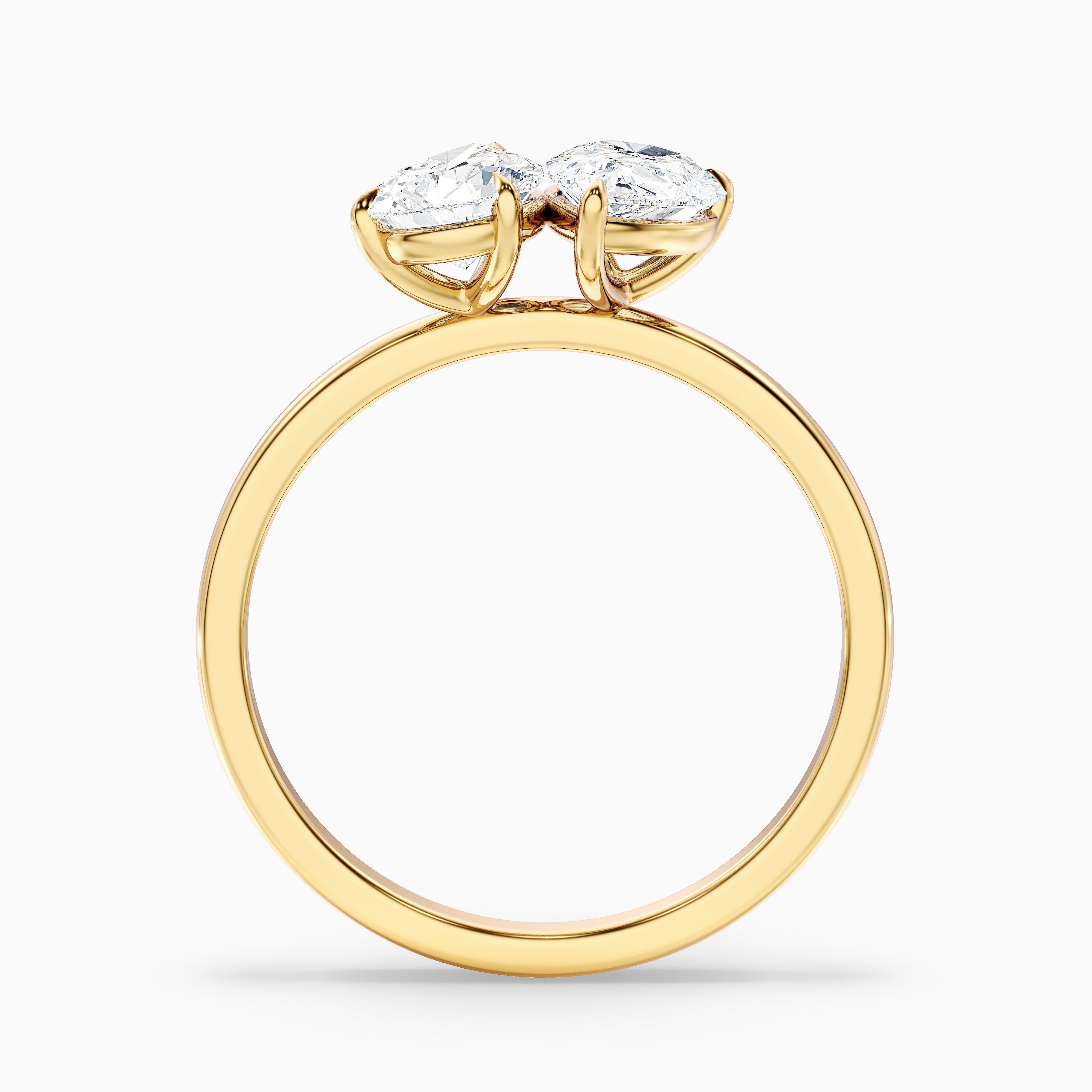 Georgia Toi Et Moi Diamond Ring in Platinum With Both Pear Two Stone Lab Grown Diamond (2 Ct. Tw.)