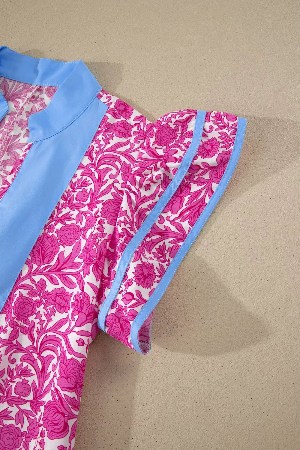 Floral Print Ruffle Cap Sleeve Dress