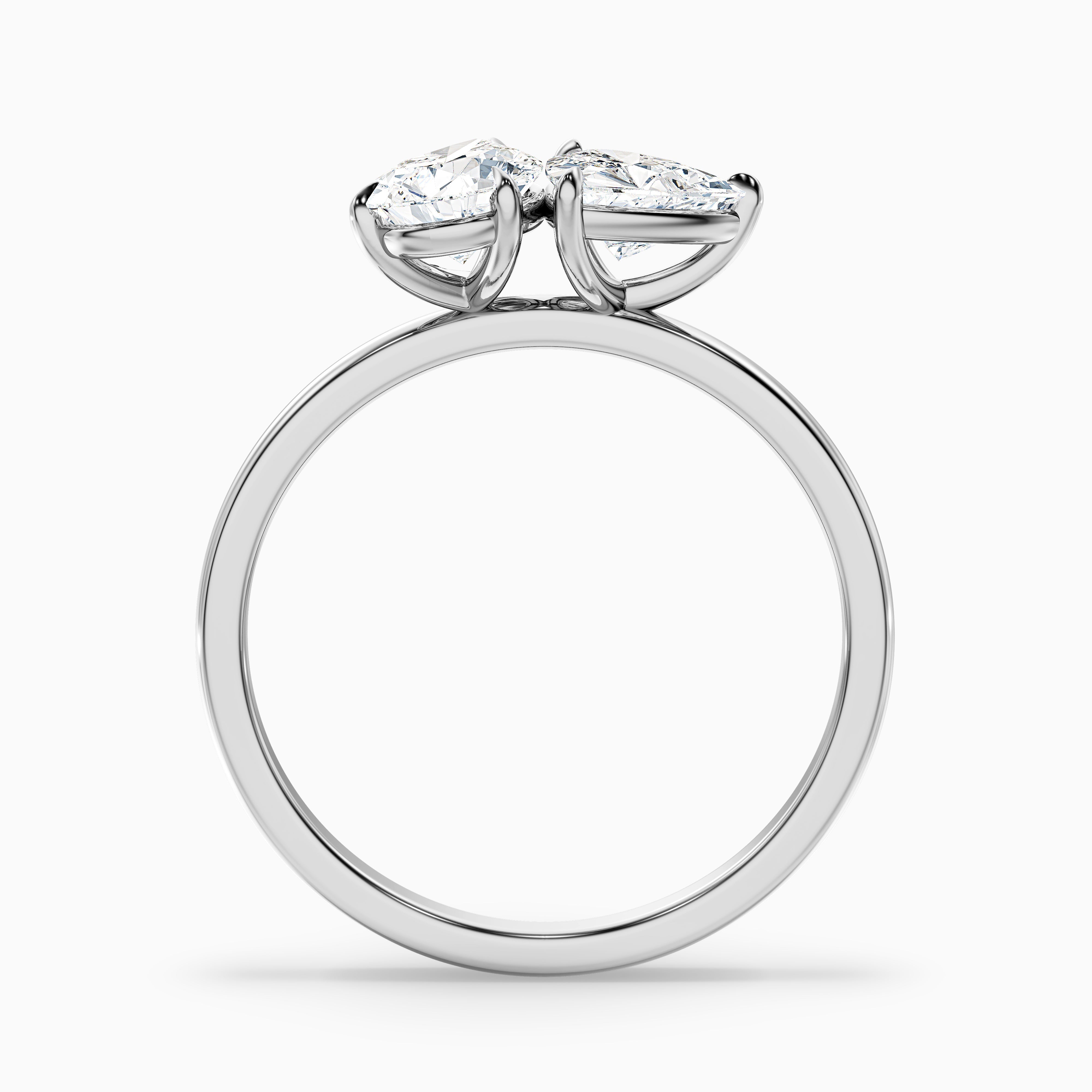 Olivia Toi Et Moi Ring in 18k Yellow Gold With Pear and Trillion Cut Two Stone Lab Grown Diamond (1.5 Ct. Tw.)