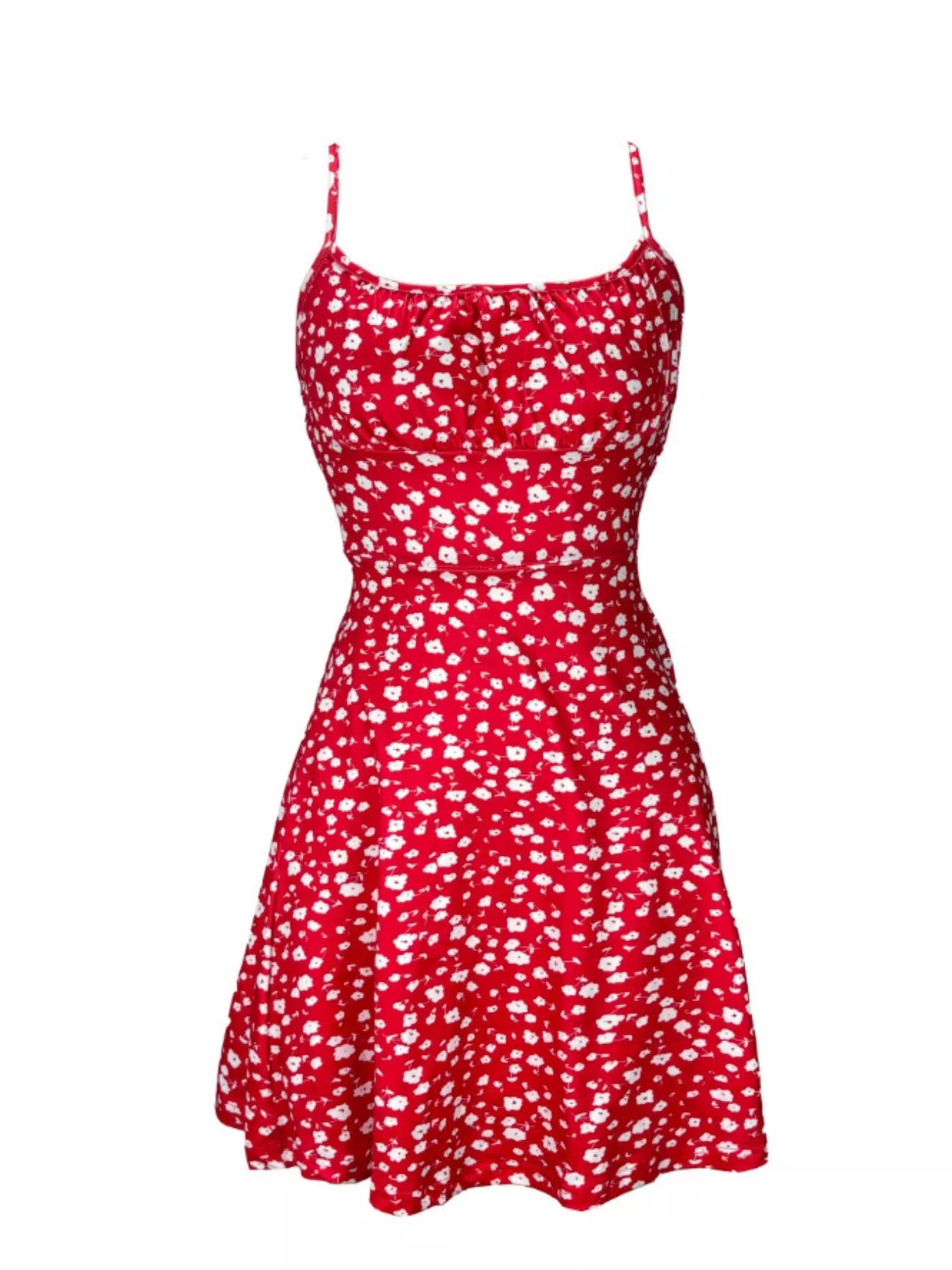 Floral Print Tie Strap Mini Dress