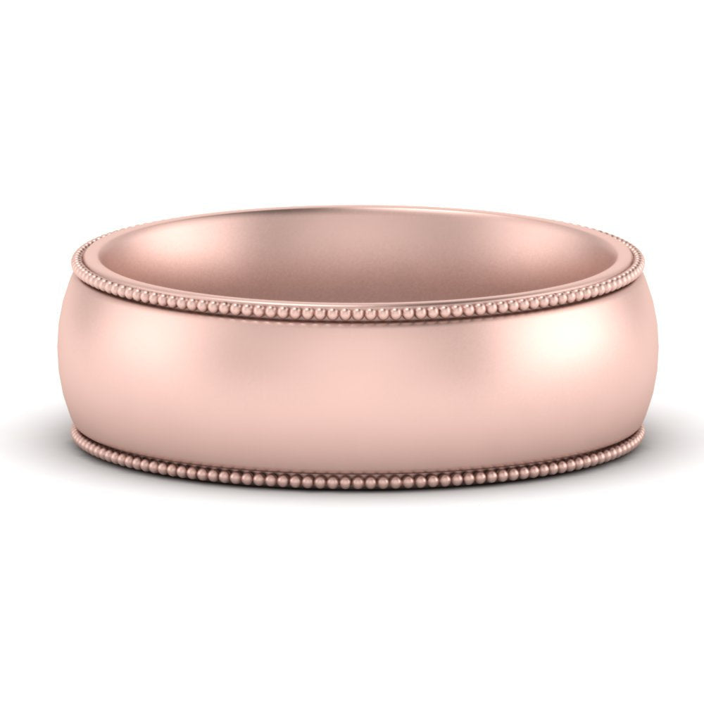 4 mm Milgrain Comfort Fit Mens Wedding Band
