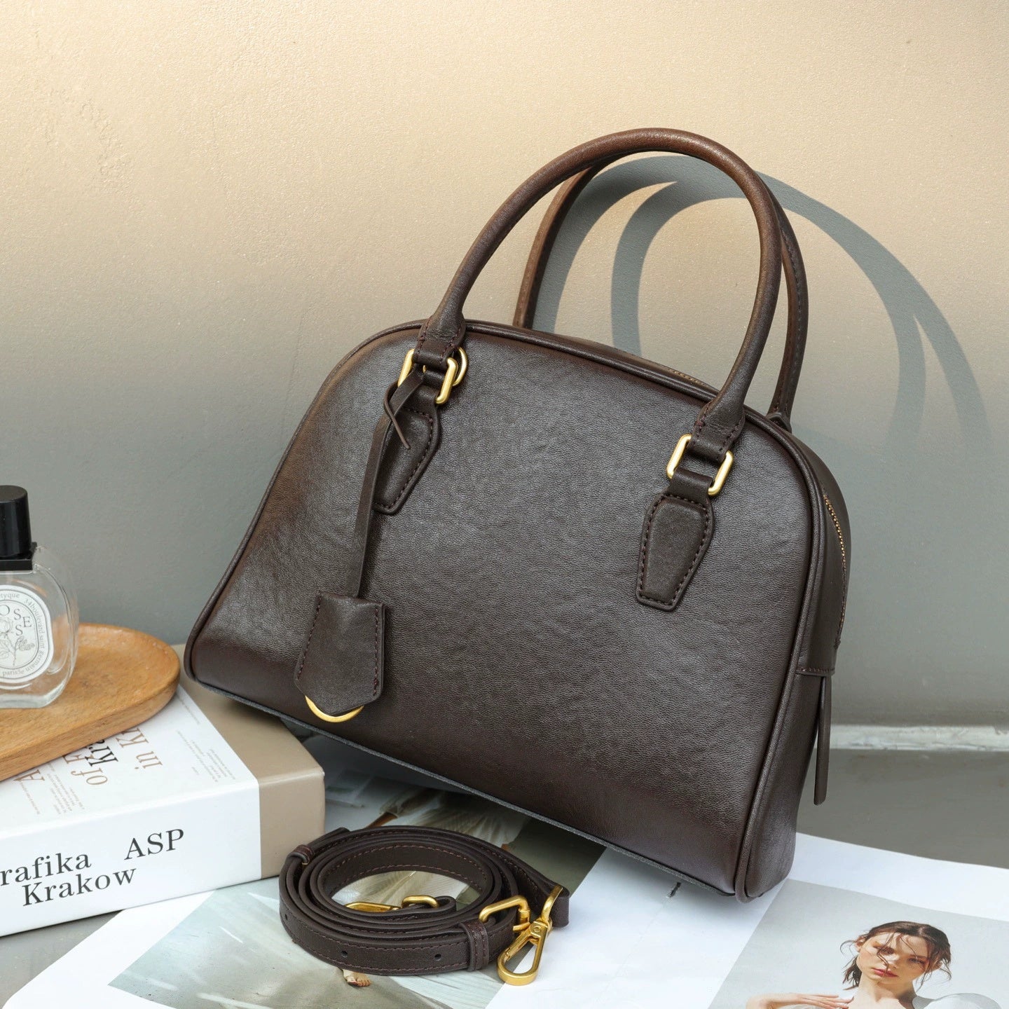 Top-Grain Leather Versatile Bag 2026 New Boston Pillow Bag Shoulder And Crossbody Bag Large Capacity Genuine Leather Handbag