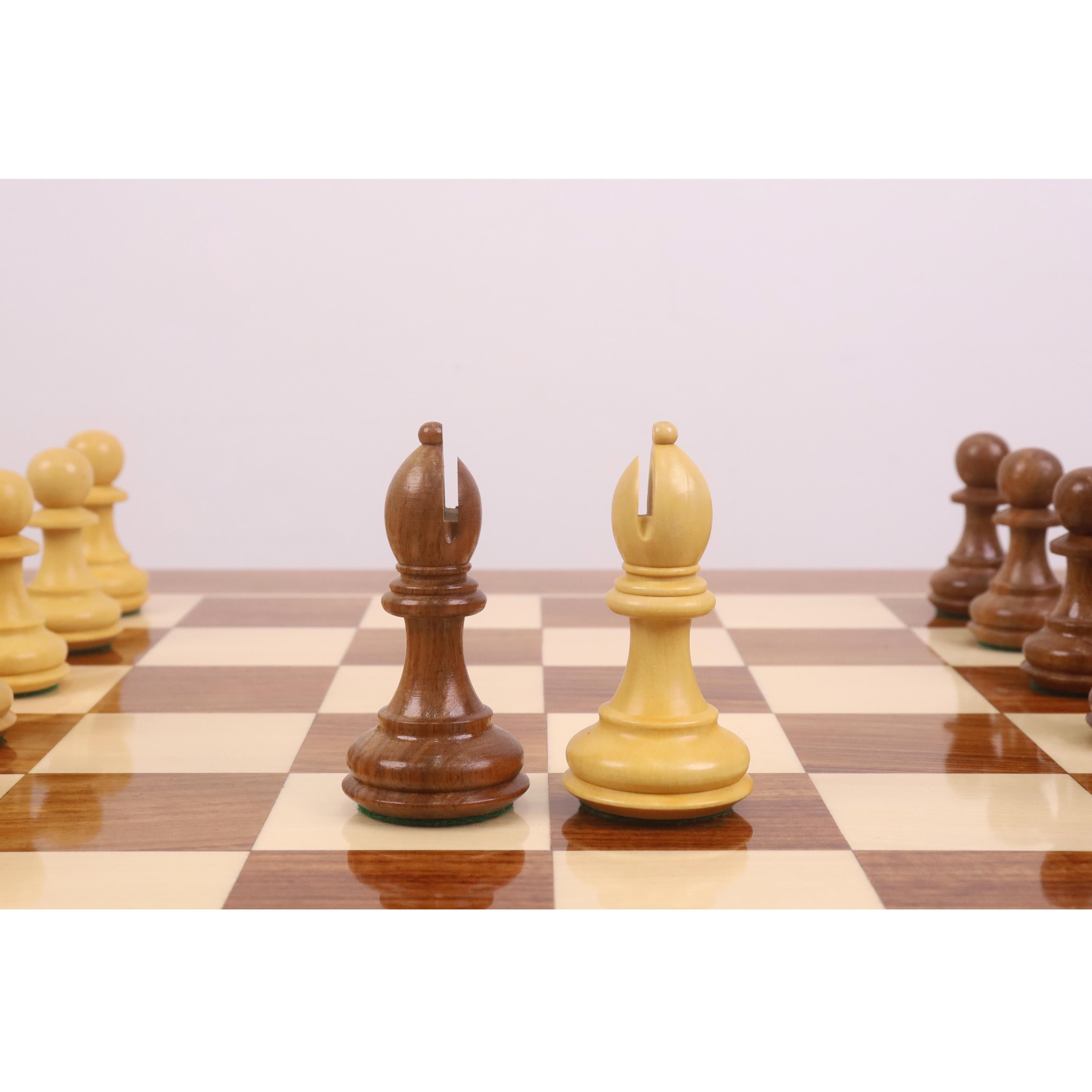 23" Tournament Chess Board Table with 4.1" Pro Staunton Weighted Wooden Chess Pieces - Golden Rosewood and Boxwood