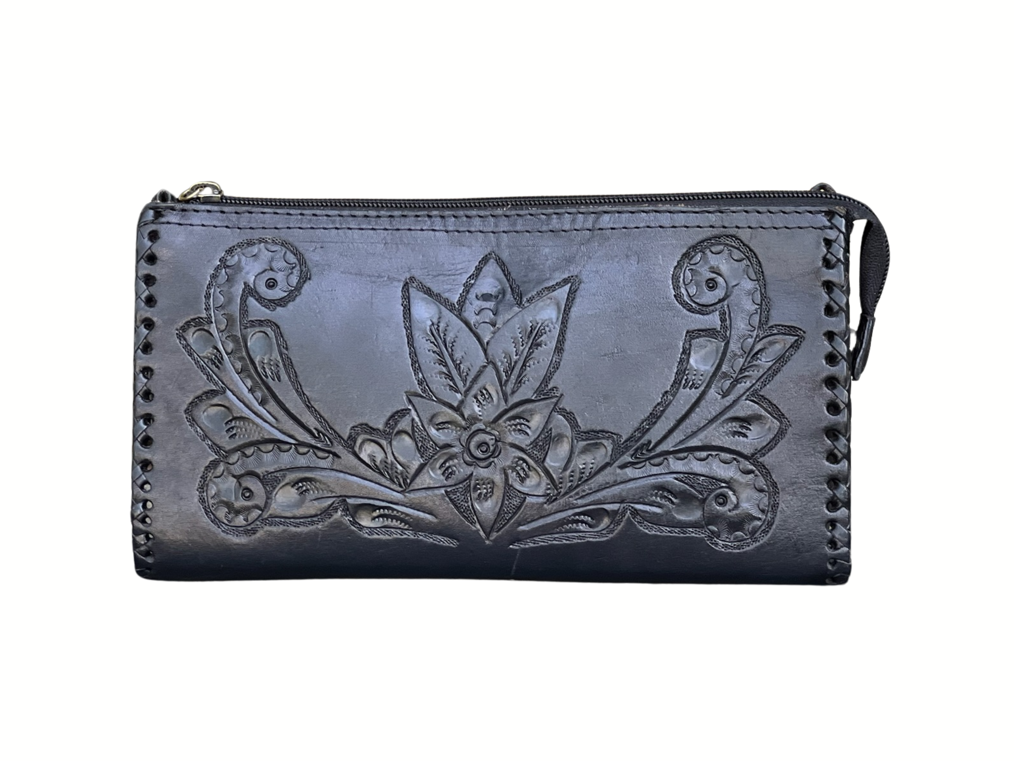 The Ella| Hand-Tooled Leather Clutch & Crossbody