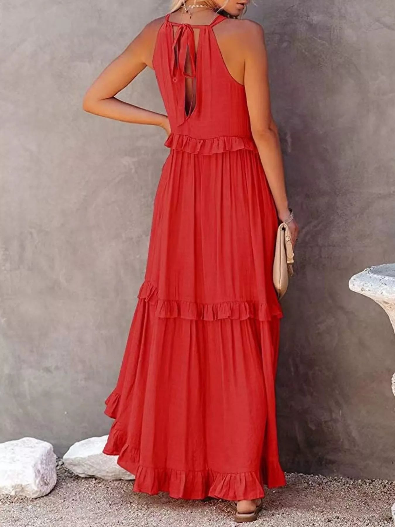 Ruffled Tiered Sleeveless Maxi Dress