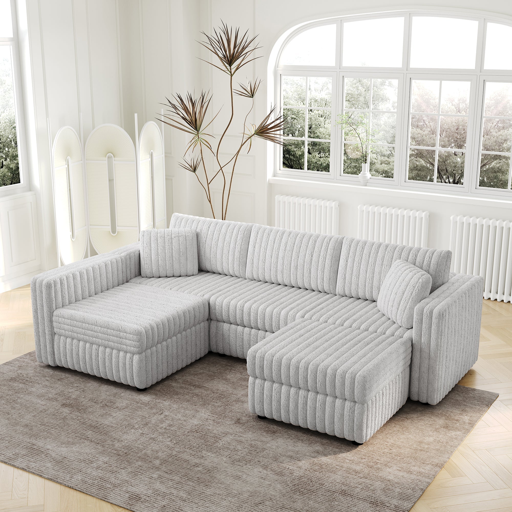 106.3" Soft U-Shaped 4-Person Sofa