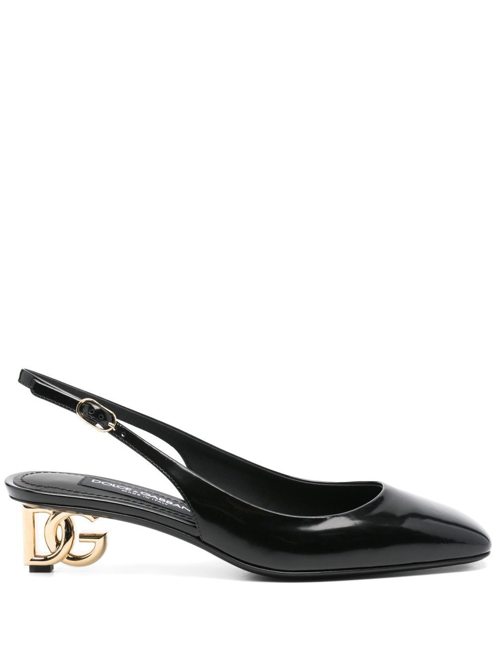 Dolce & Gabbana Women Logo-Heel Patent Leather Slingback Pumps