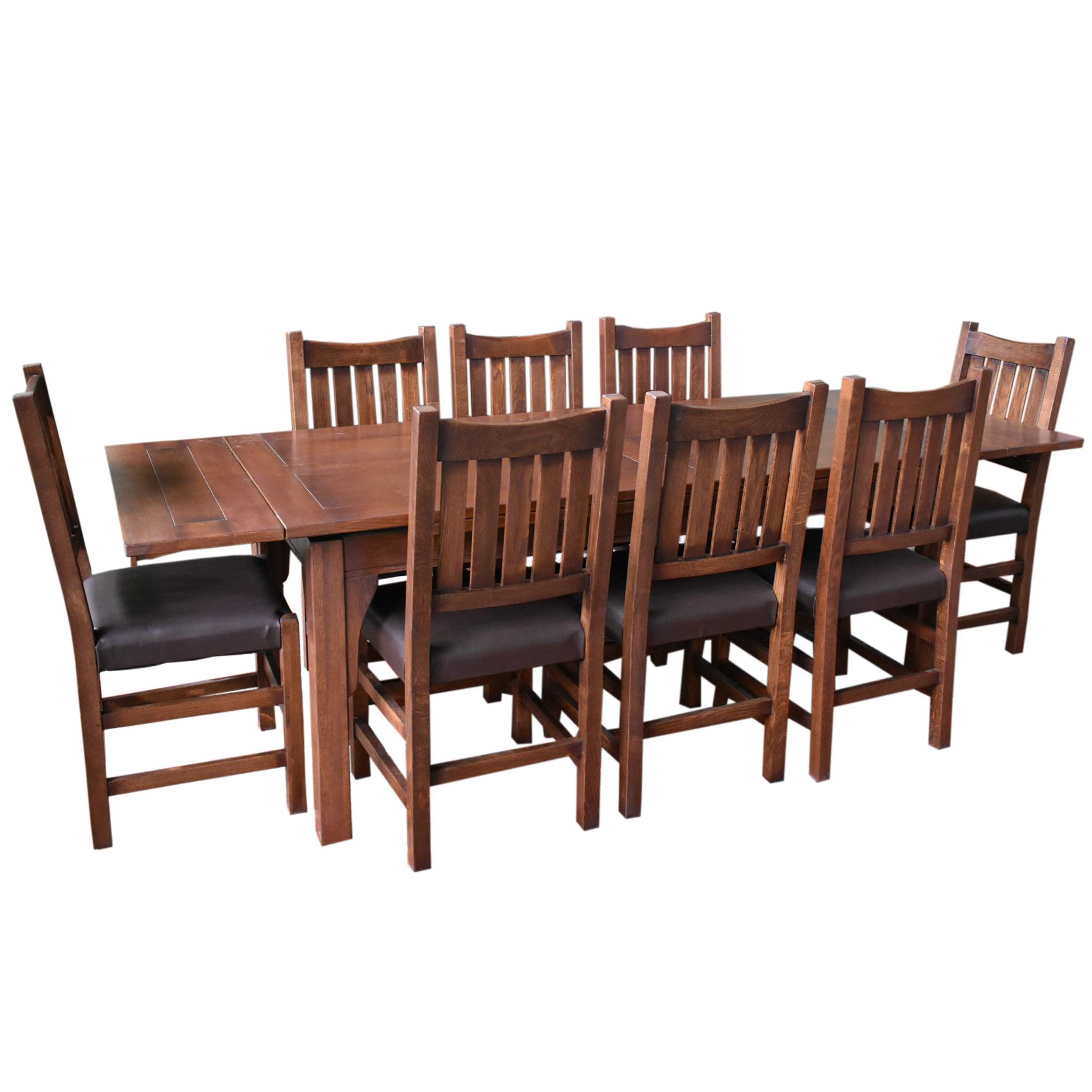 Mission Stow Leaf Table with #240 Chair Dining Set - Dark Oak