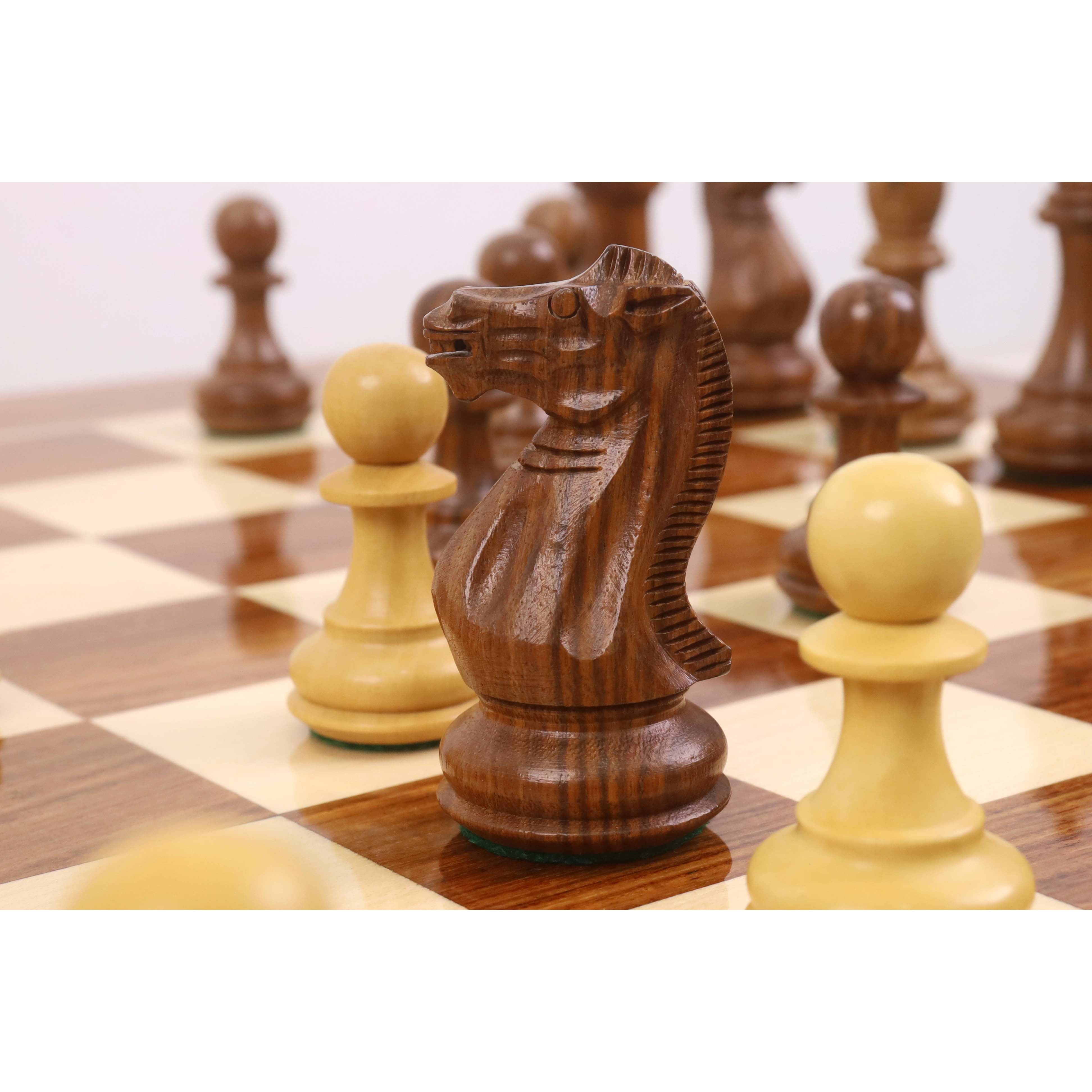 23" Tournament Chess Board Table with 4.1" Pro Staunton Weighted Wooden Chess Pieces - Golden Rosewood and Boxwood