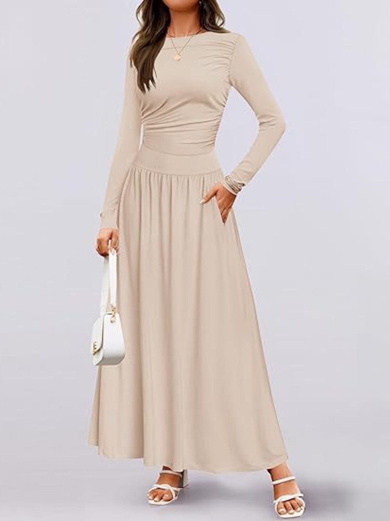 Long Sleeve Maxi Dress with Pockets