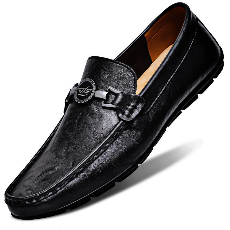 Mens Versatile Trendy Soft-leather Comfortable Casual Leather Shoes