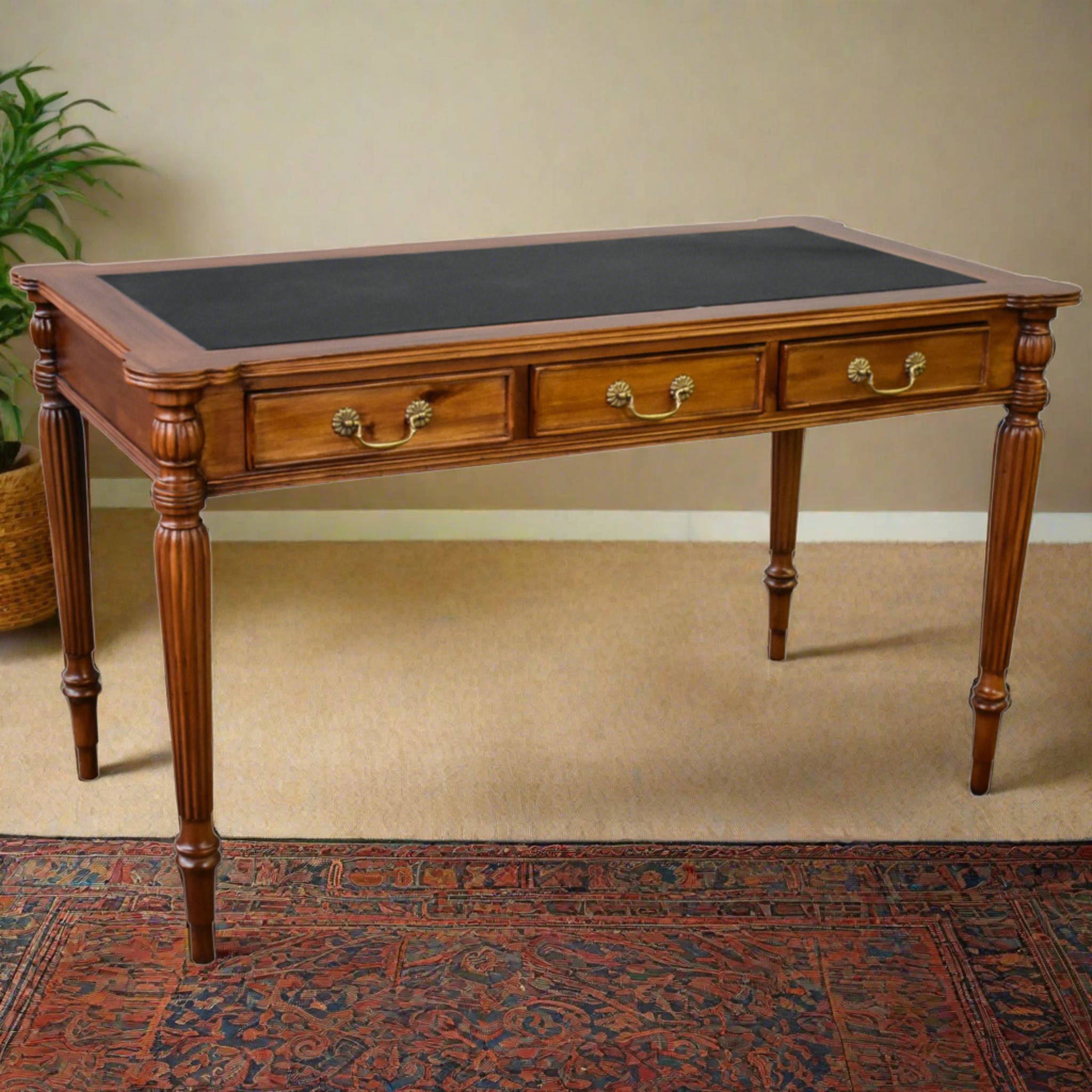 Legacy Leather Top Desk - Light Brown Walnut