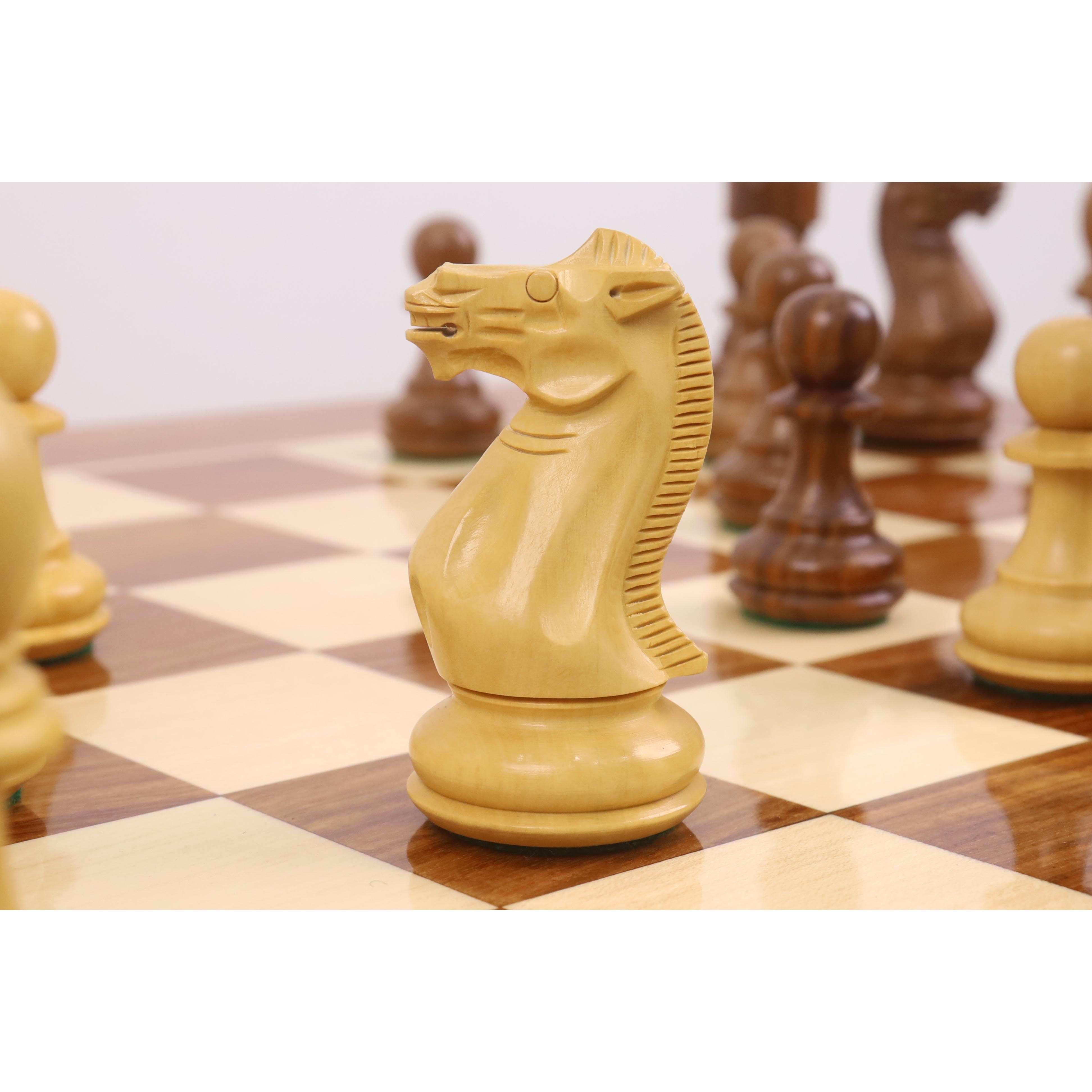 23" Tournament Chess Board Table with 4.1" Pro Staunton Weighted Wooden Chess Pieces - Golden Rosewood and Boxwood