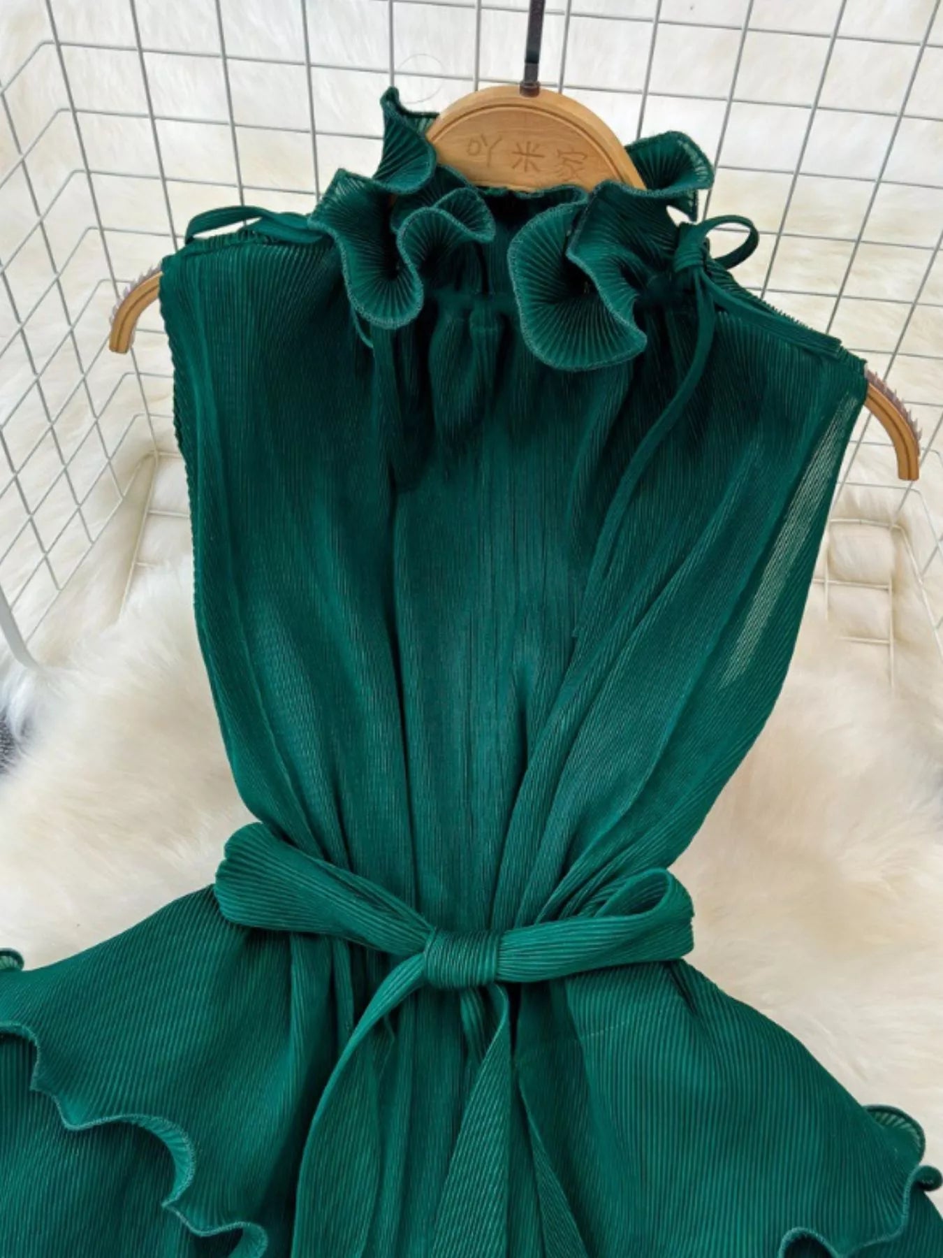 Ruffled Tiered Sleeveless Midi Dress