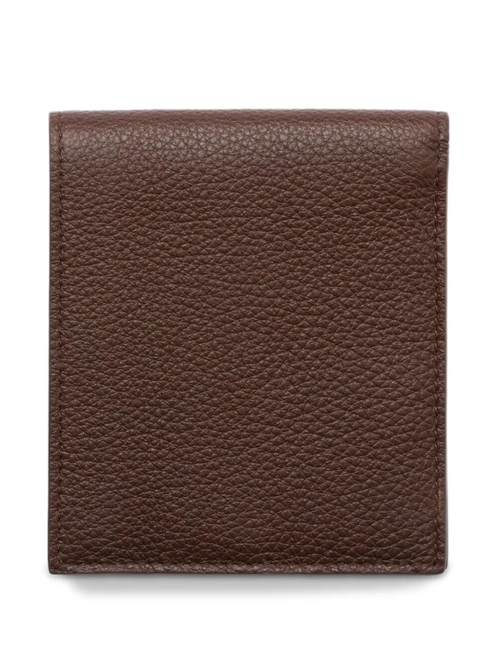 Prada Men Grained Leather Bi-Fold Wallet