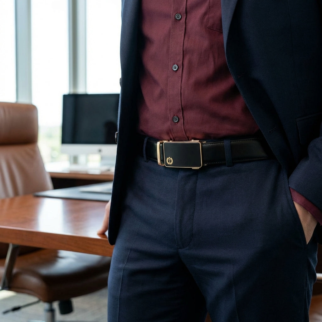 White Italian Leather Ratchet Belt for Men – Handmade Luxury Smart Belt