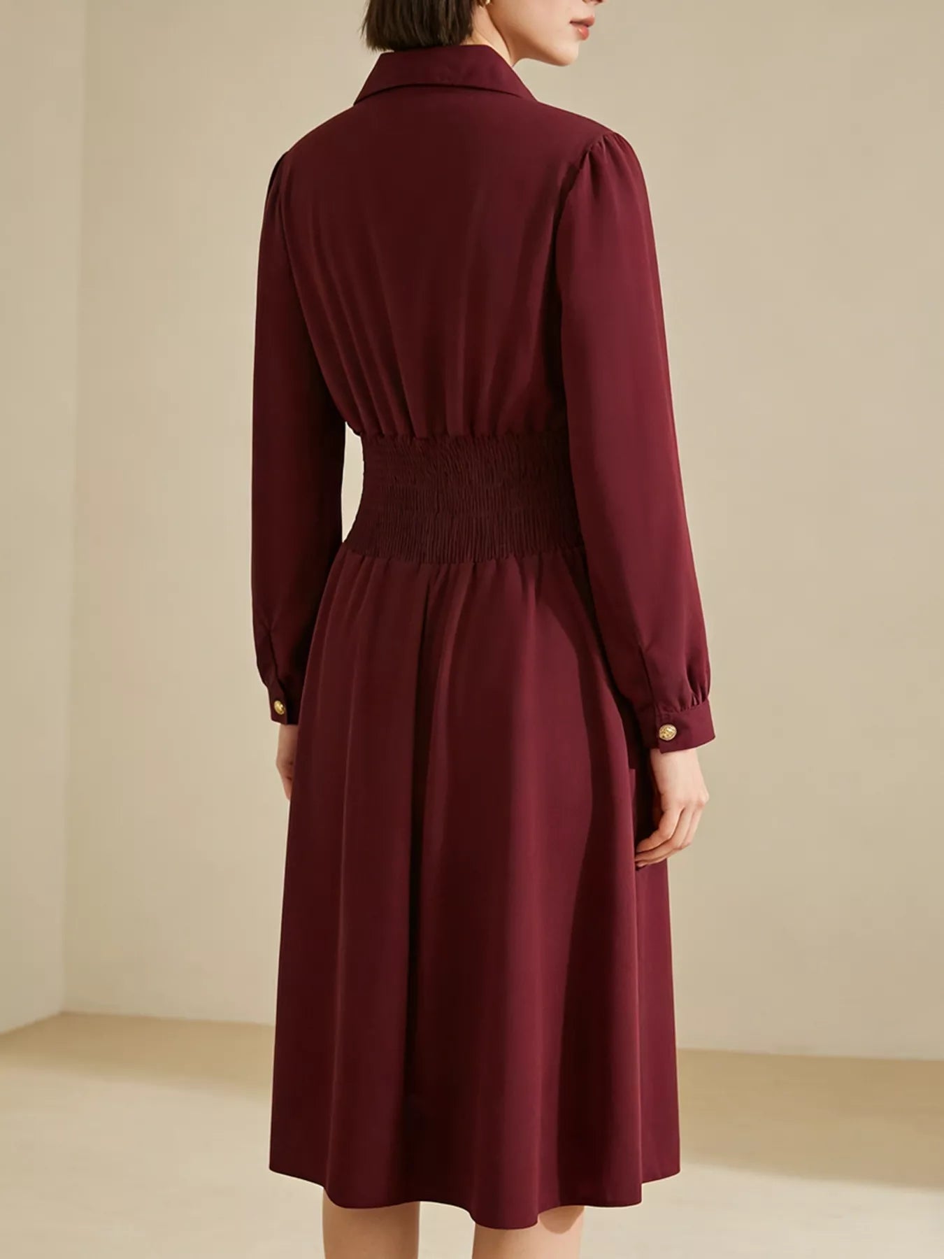 Johnny Collar Long Sleeve Dress