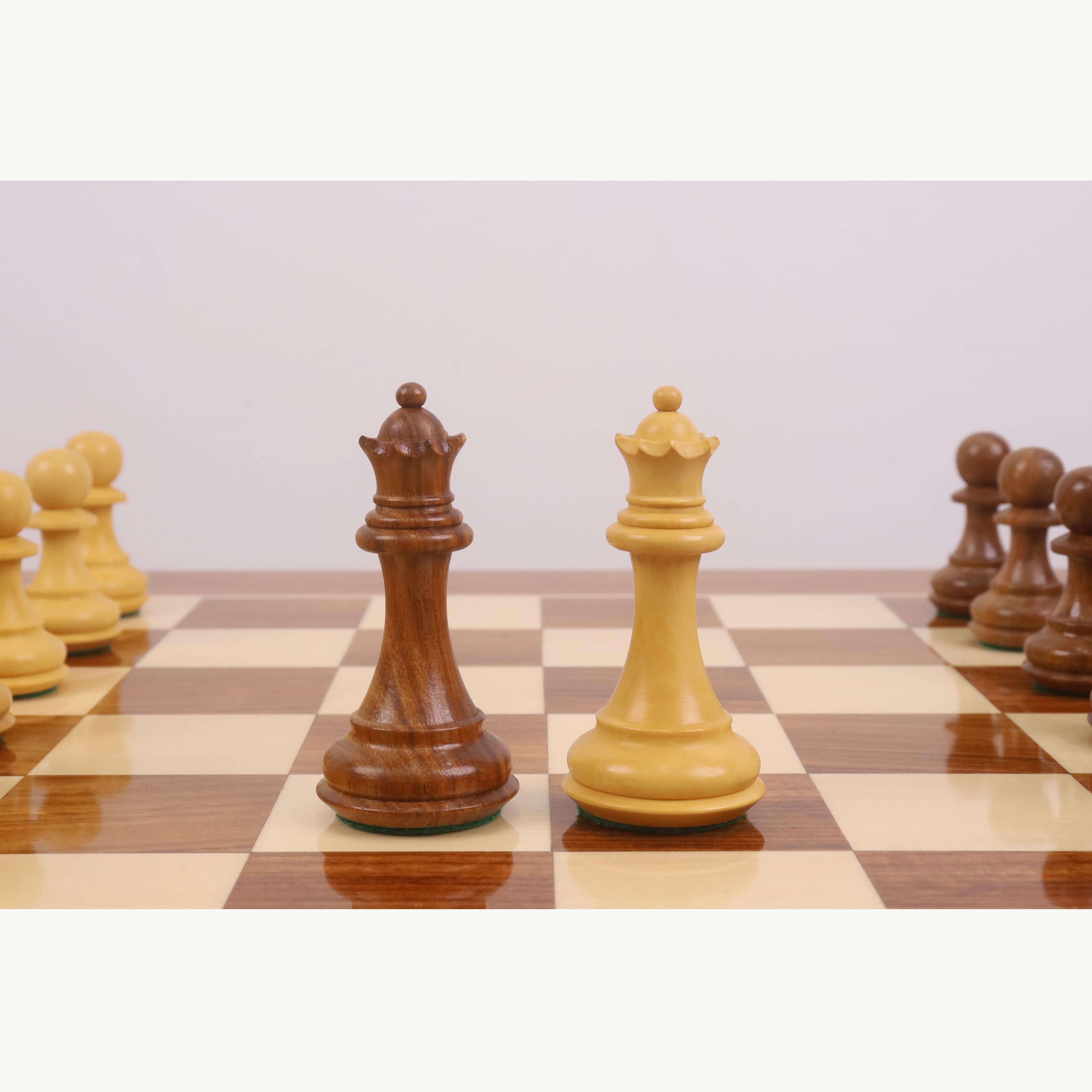 23" Tournament Chess Board Table with 4.1" Pro Staunton Weighted Wooden Chess Pieces - Golden Rosewood and Boxwood