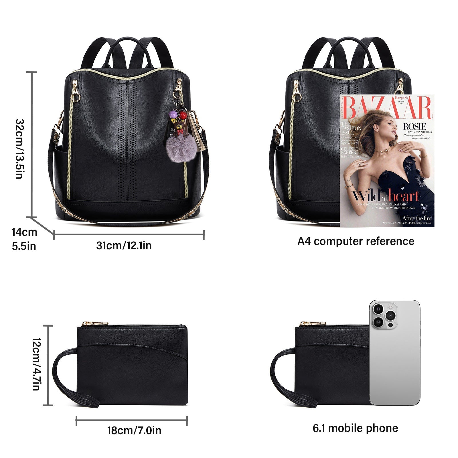 Springsummer Korean-style Casual Soft-leather Womens Backpack