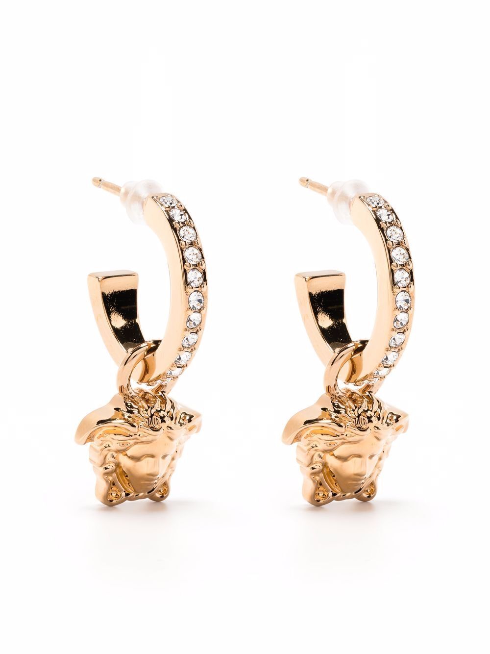 Versace Women Crystal La Medusa Hoop Earrings