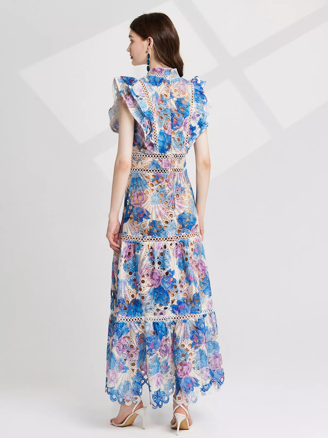 Floral Lace Detail Maxi Dress