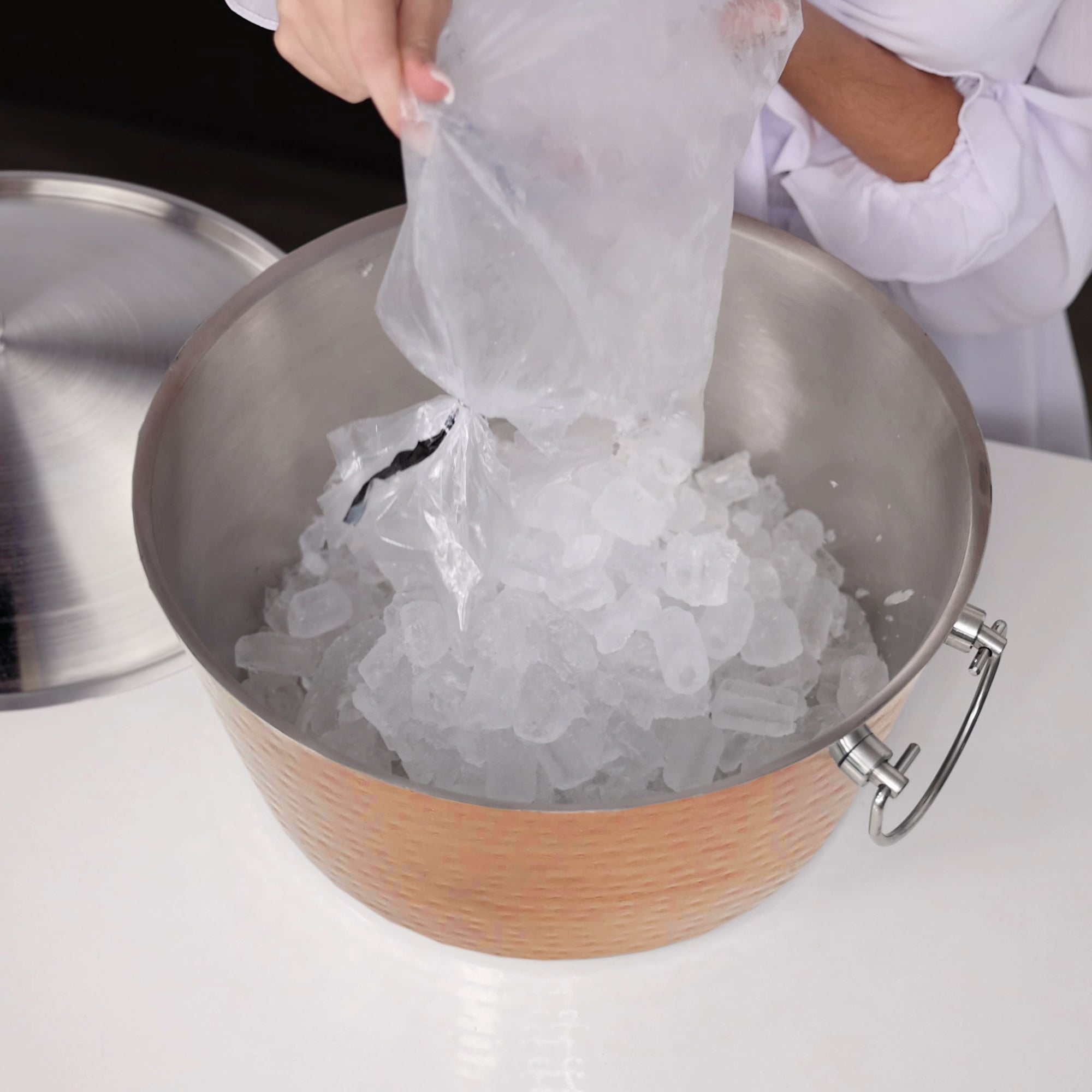 Anchored Rose Copper Ice Bucket with Lid – 3 Gallon Insulated Champagne & Wine Chiller | BREKX