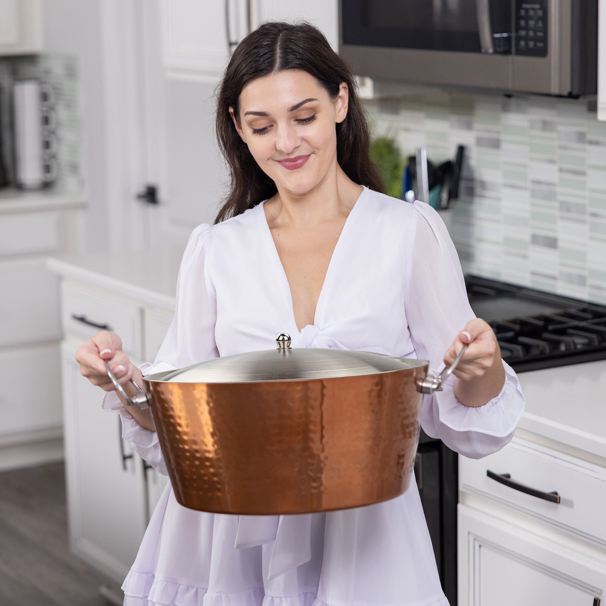 Anchored Rose Copper Ice Bucket with Lid – 3 Gallon Insulated Champagne & Wine Chiller | BREKX