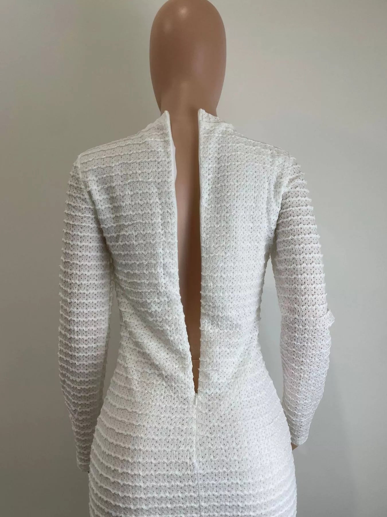 Textured Decor Button Midi Dress