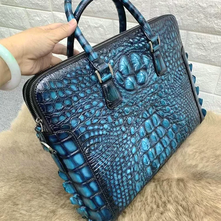Handmade Luxury Crocodile Handbag Briefcase Unisex
