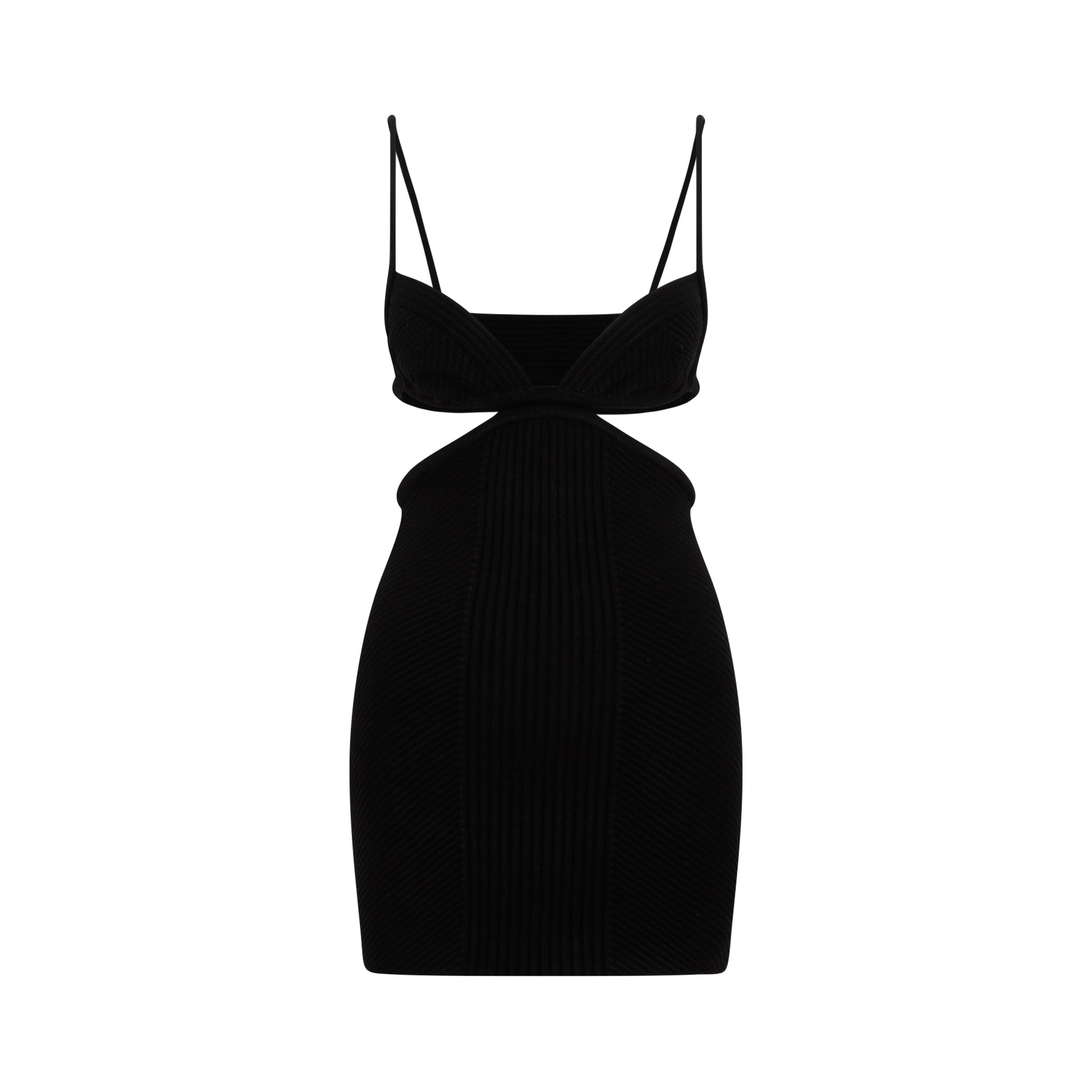 Off White Cut Out Ribbed Mini Dress Women
