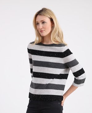 Cashmere Striped Boatneck #181123