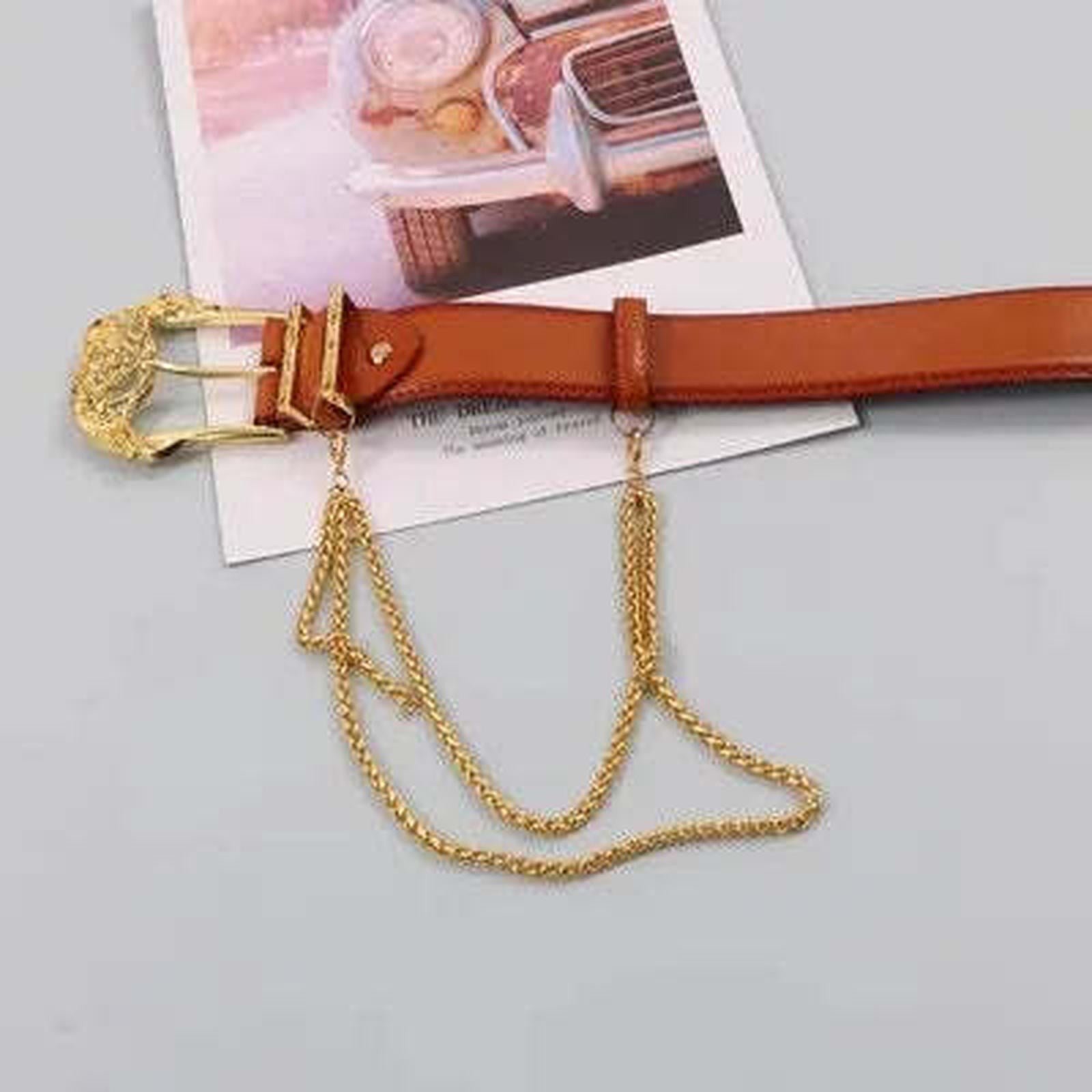 Gold Buckle Leather Corset Belt for Women - Wide Waist Cincher