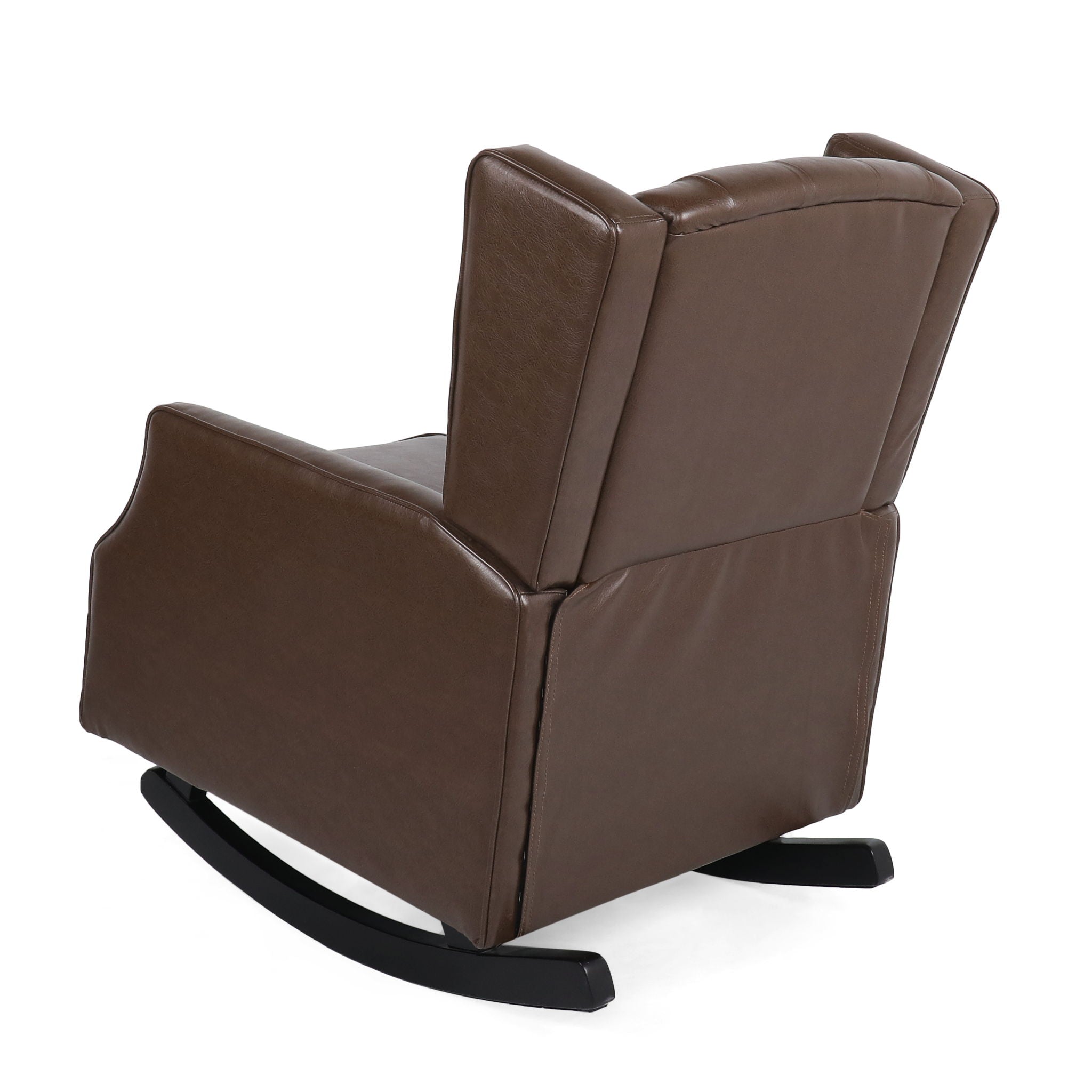 Amedou Contemporary Tufted Wingback Rocking Chair - Dark Brown