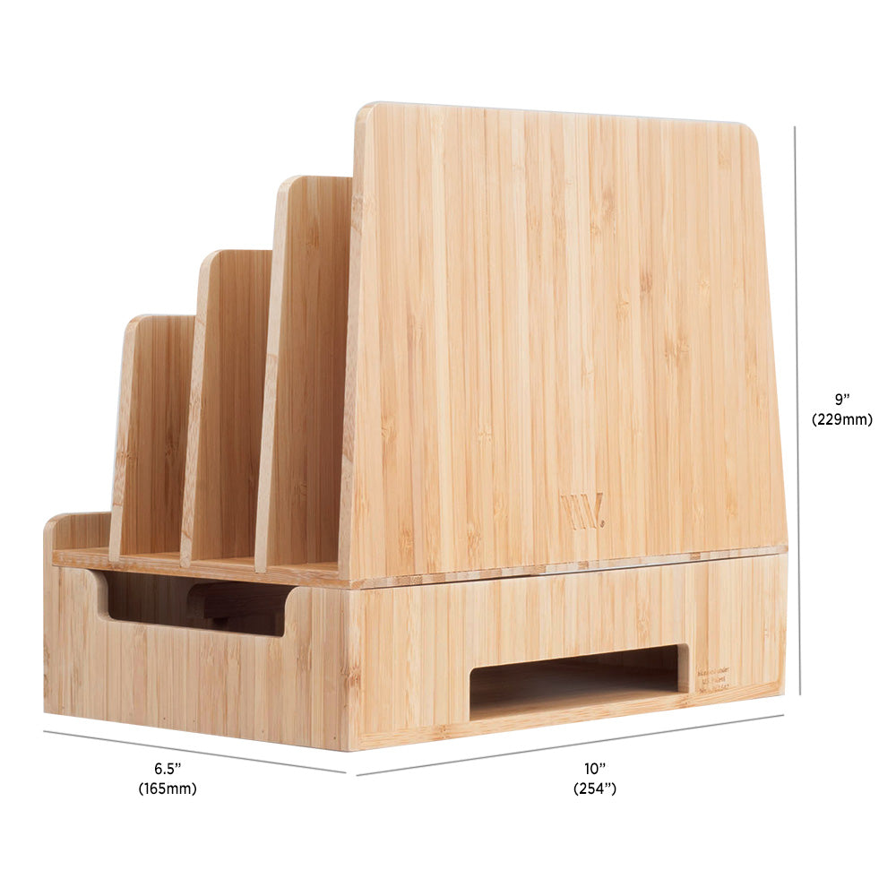 Bamboo Slim Stand and Charging Organizer