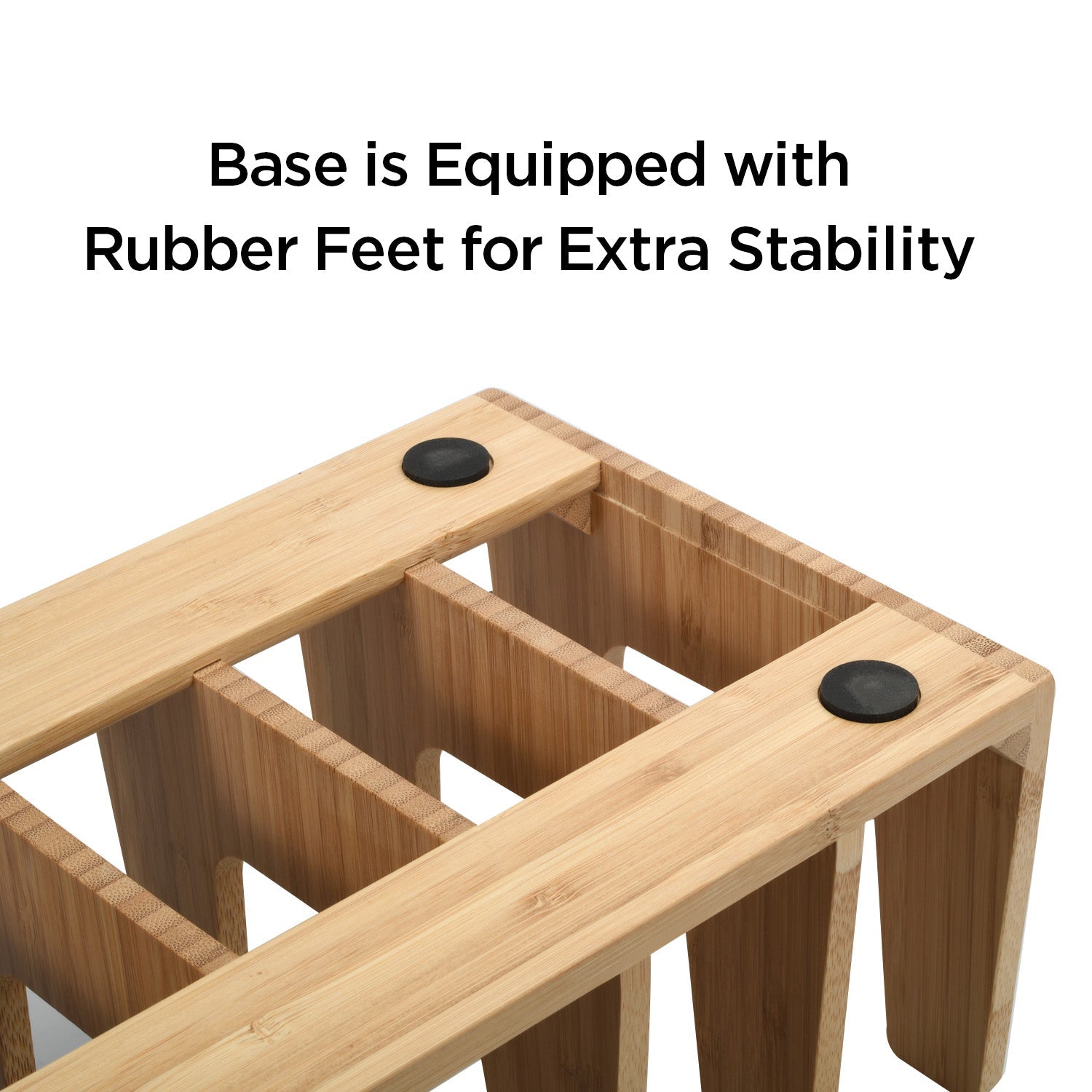 Bamboo Pot Lid Holder & Kitchen Cabinet Organizer – 6 Slot Rack for Pans, Baking Sheets, and Cutting Boards