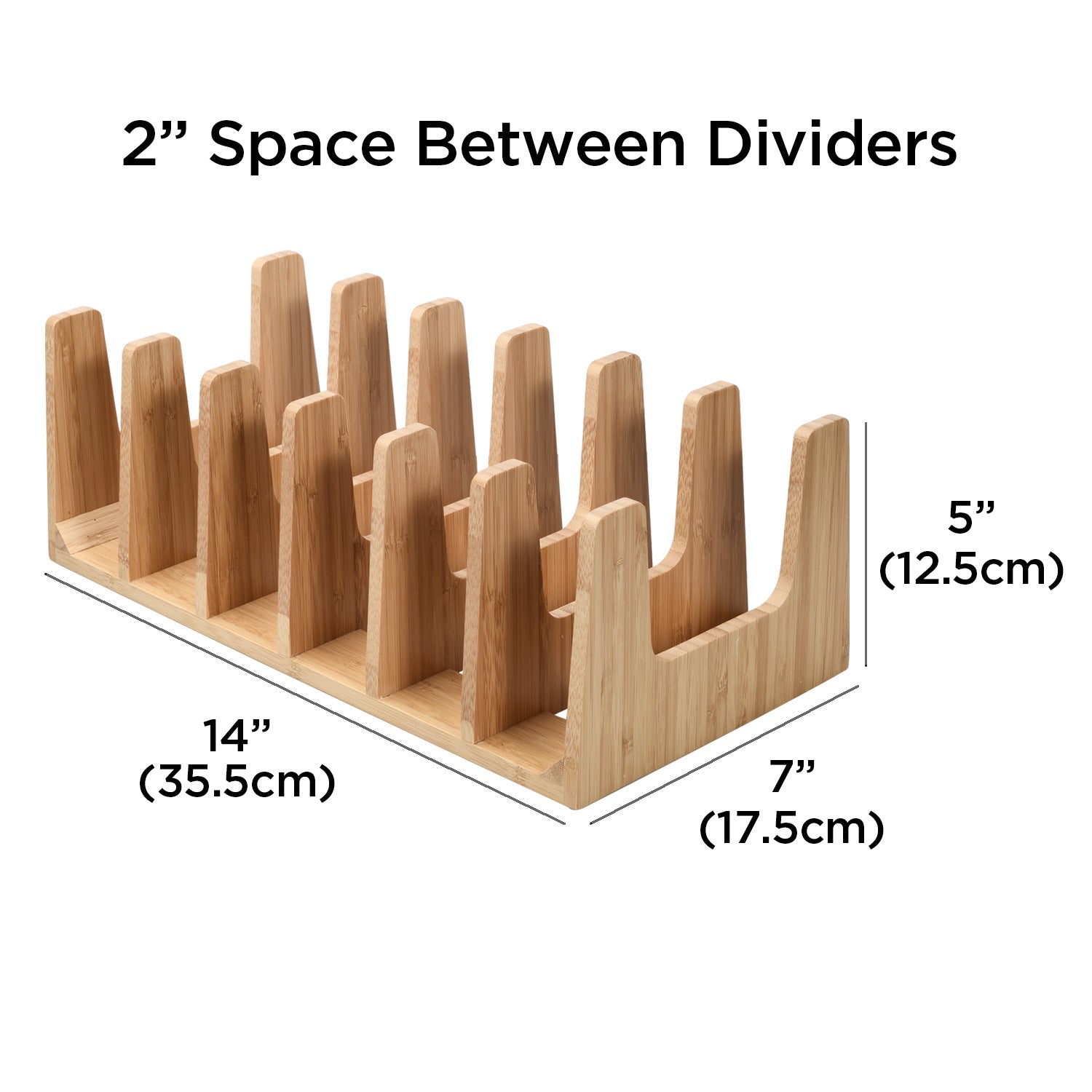 Bamboo Pot Lid Holder & Kitchen Cabinet Organizer – 6 Slot Rack for Pans, Baking Sheets, and Cutting Boards