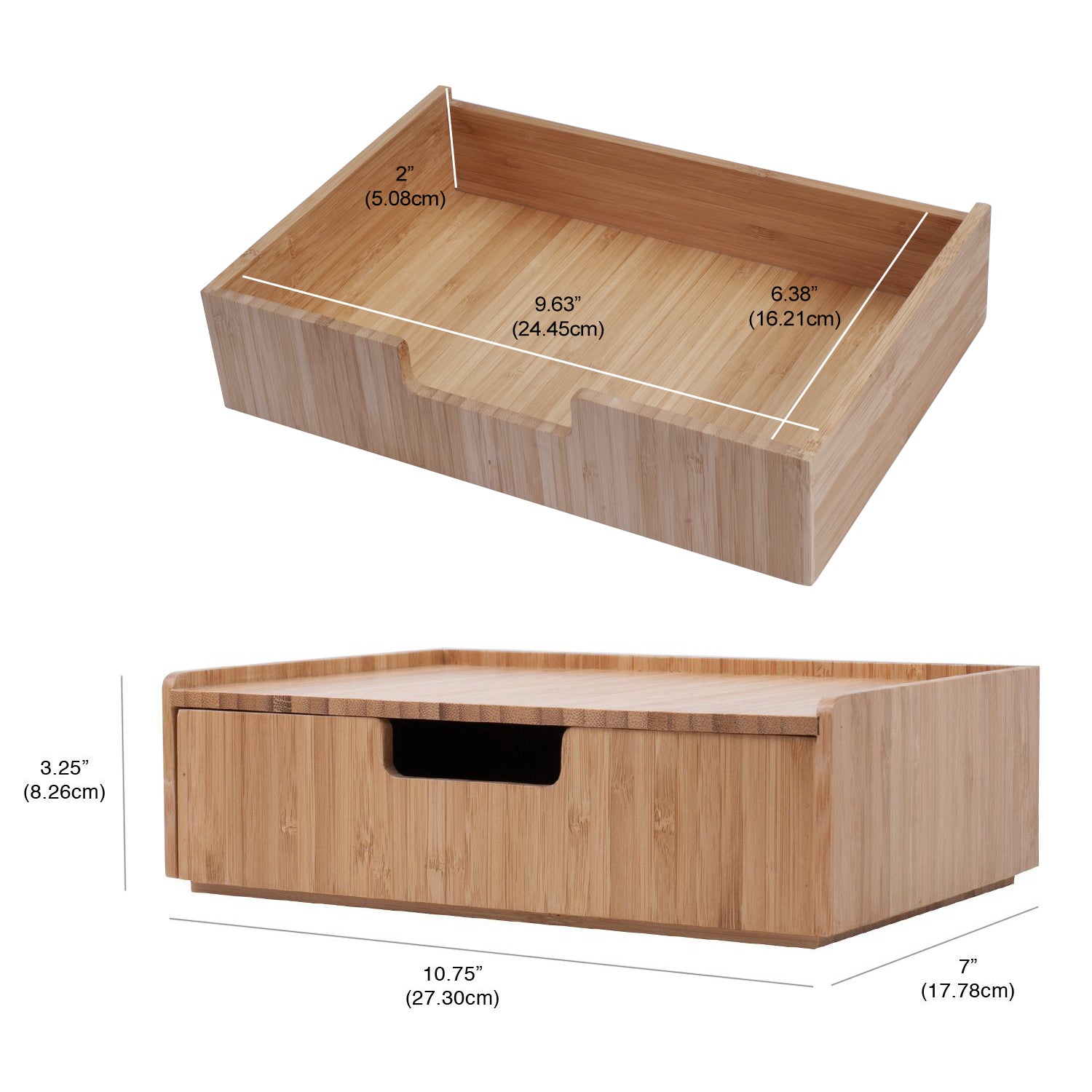 Bamboo Charging Station with Office Organization Combo