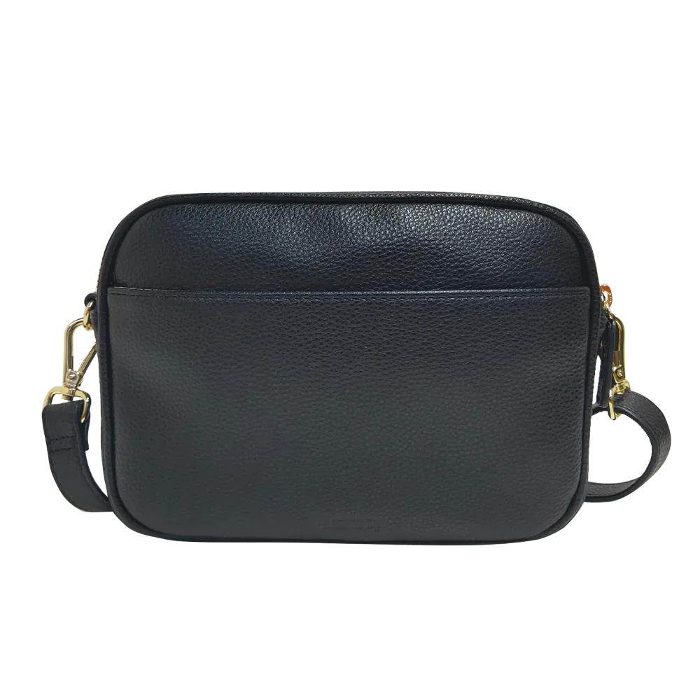 Genuine Leather Double Zipper Crossbody