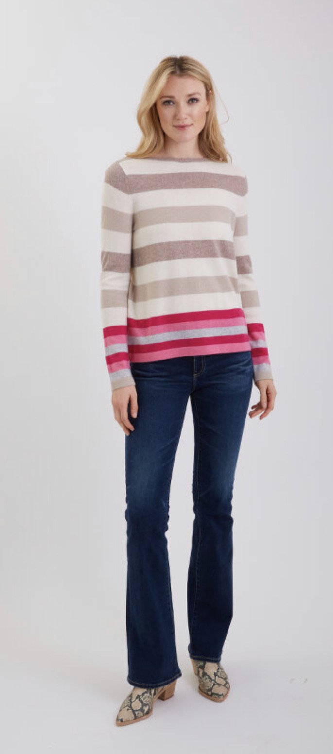 Cashmere Multi-color Stripe Sweater #191124