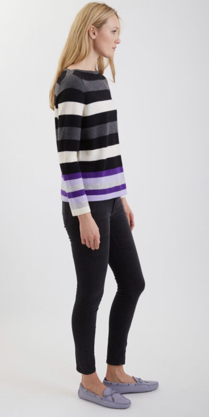 Cashmere Multi-color Stripe Sweater #191124