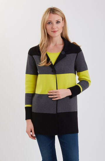 Pima Cotton Ribbed Collar & Cuffs Reversible Coat   #191365